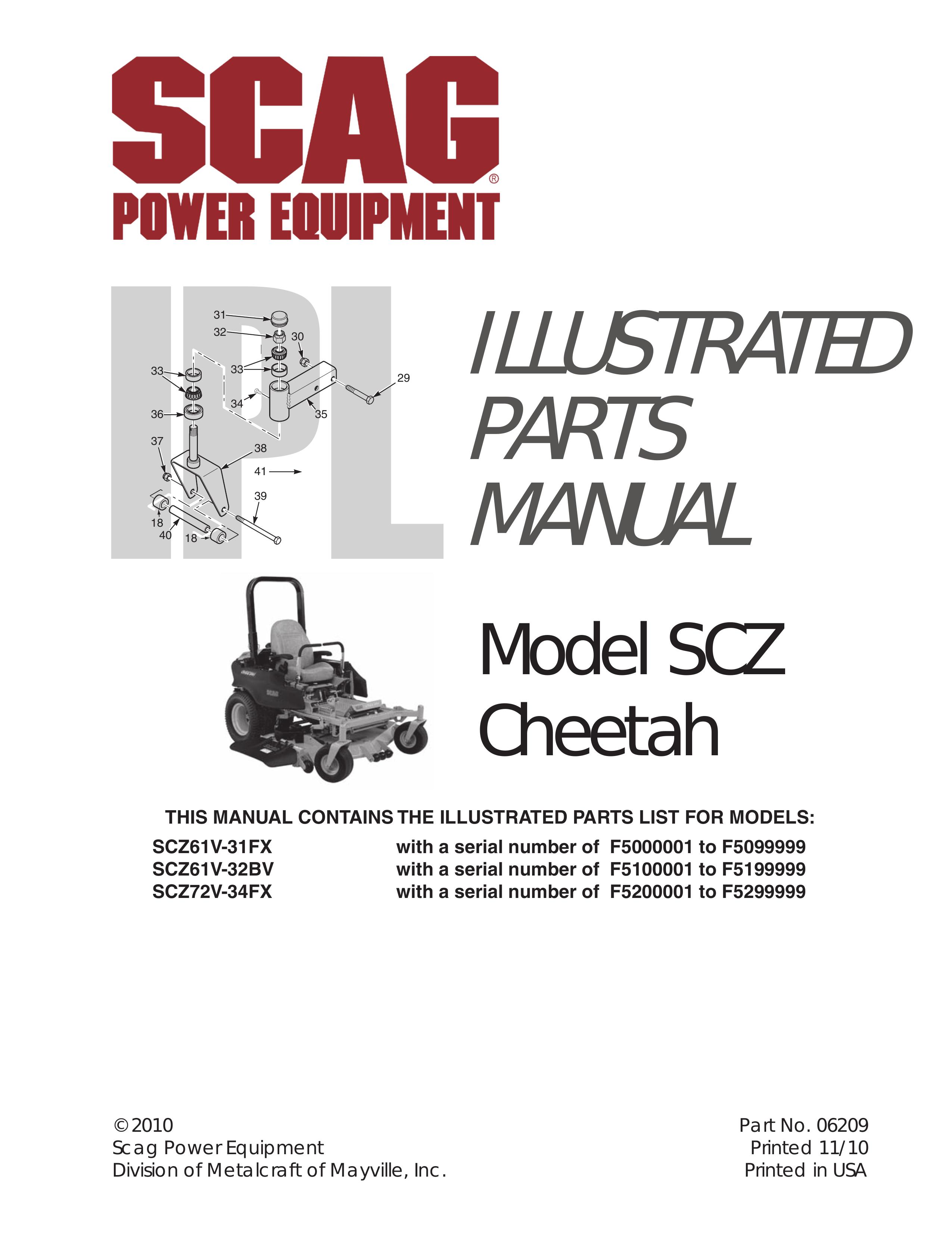 Scag Power Equipment SCZ Lawn Mower User Manual