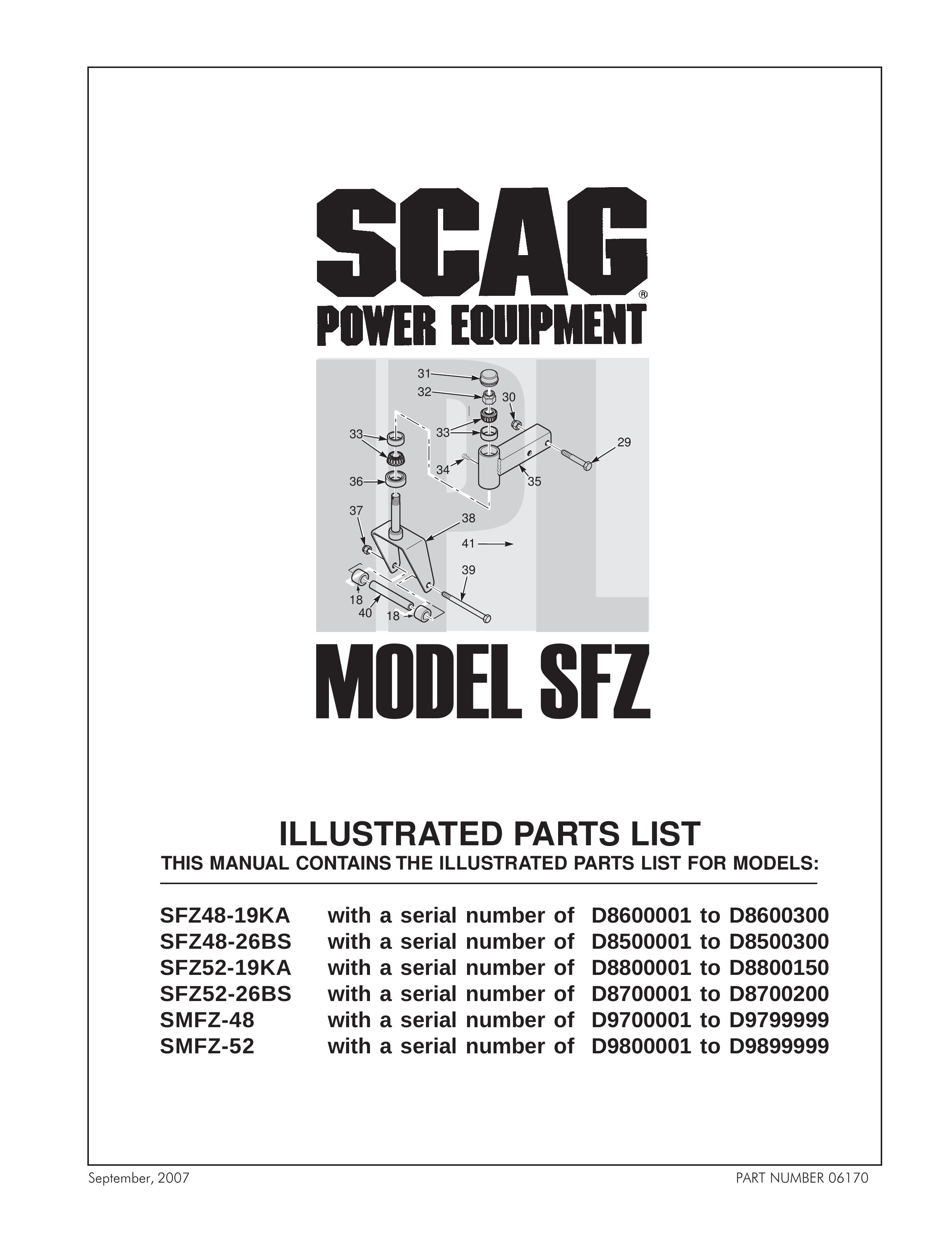 Scag Power Equipment SFZ52-19KA Lawn Mower User Manual