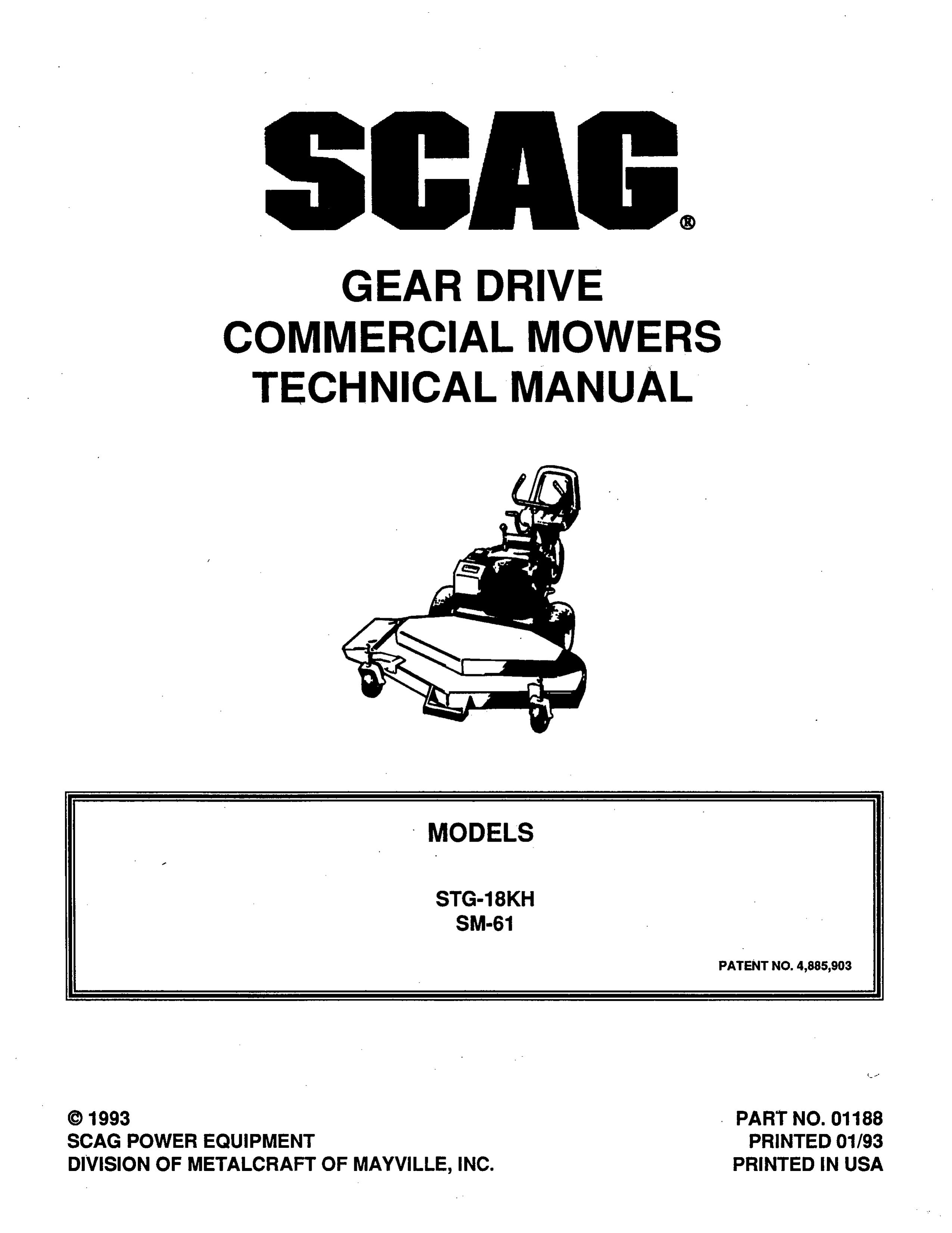 Scag Power Equipment SM-61 Lawn Mower User Manual