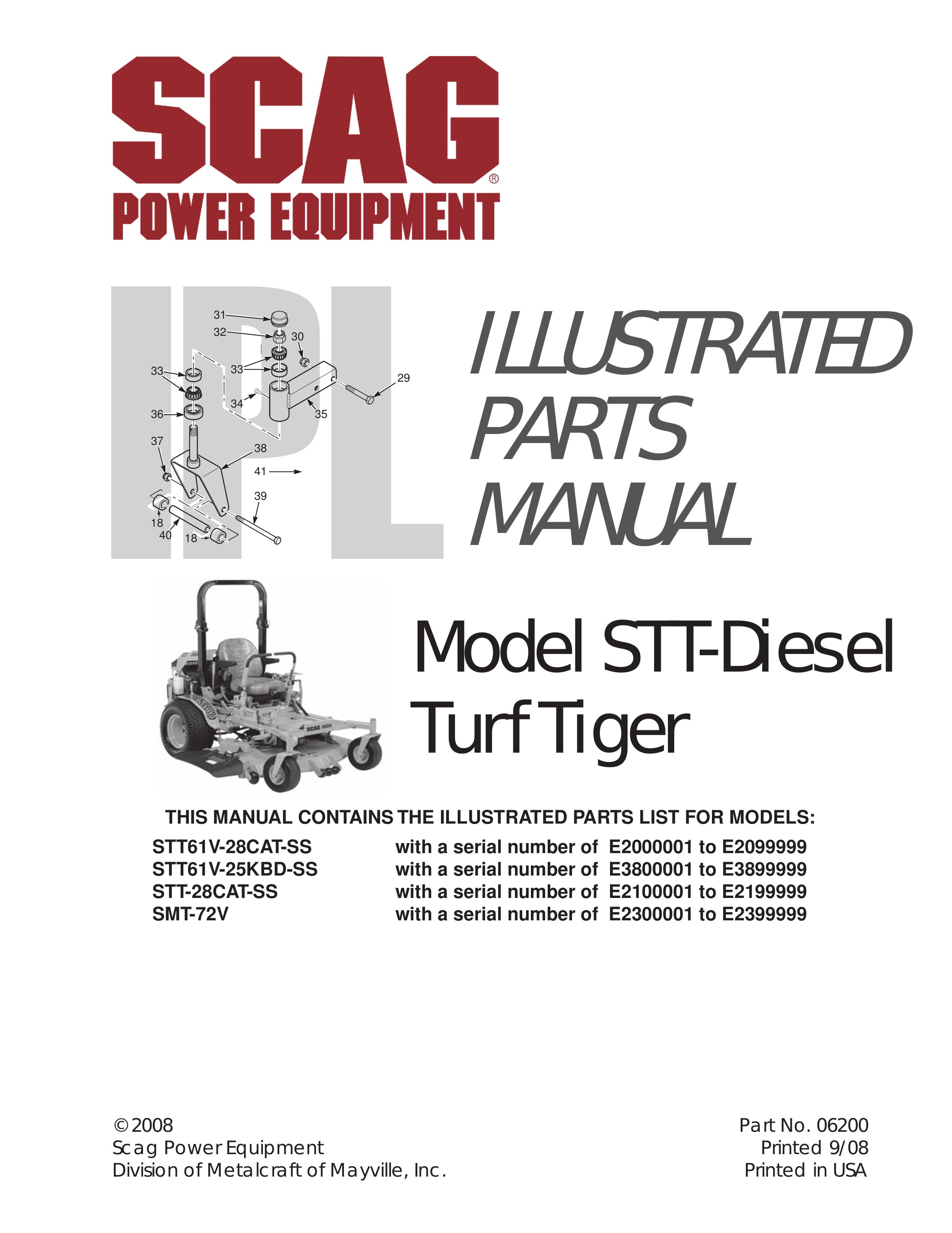 Scag Power Equipment SMT-72V Lawn Mower User Manual