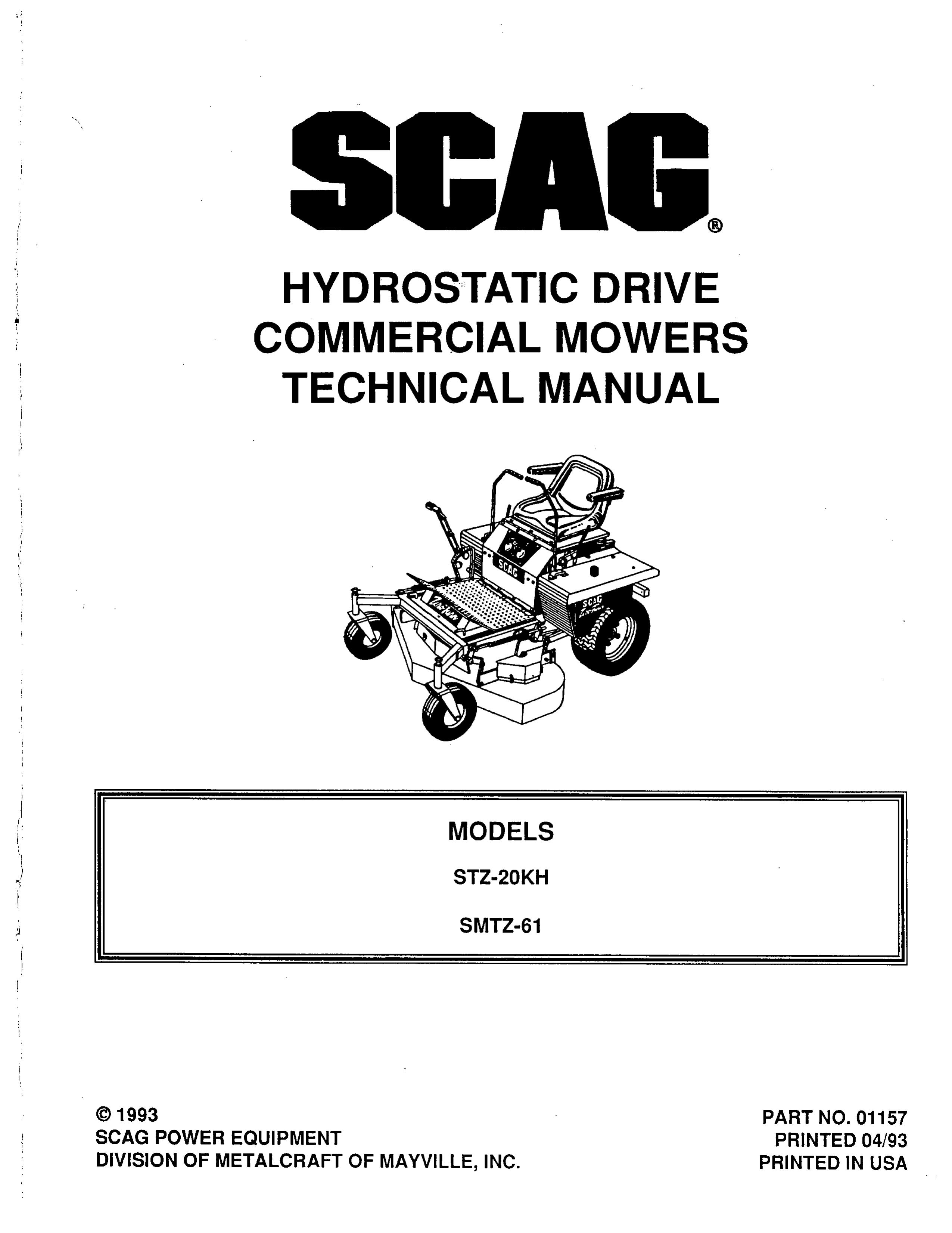 Scag Power Equipment SMTZ-61 Lawn Mower User Manual