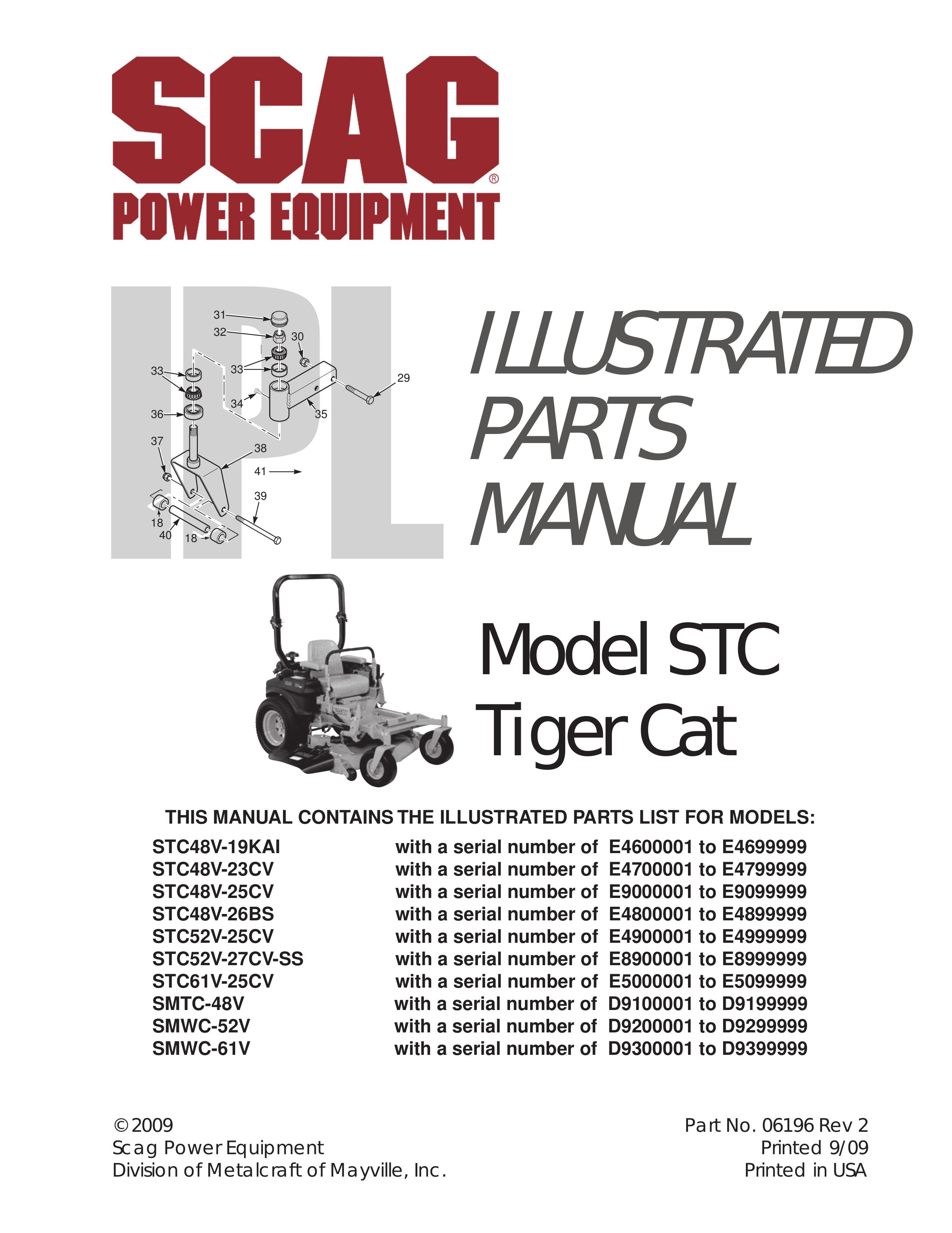 Scag Power Equipment SMWC-52V Lawn Mower User Manual