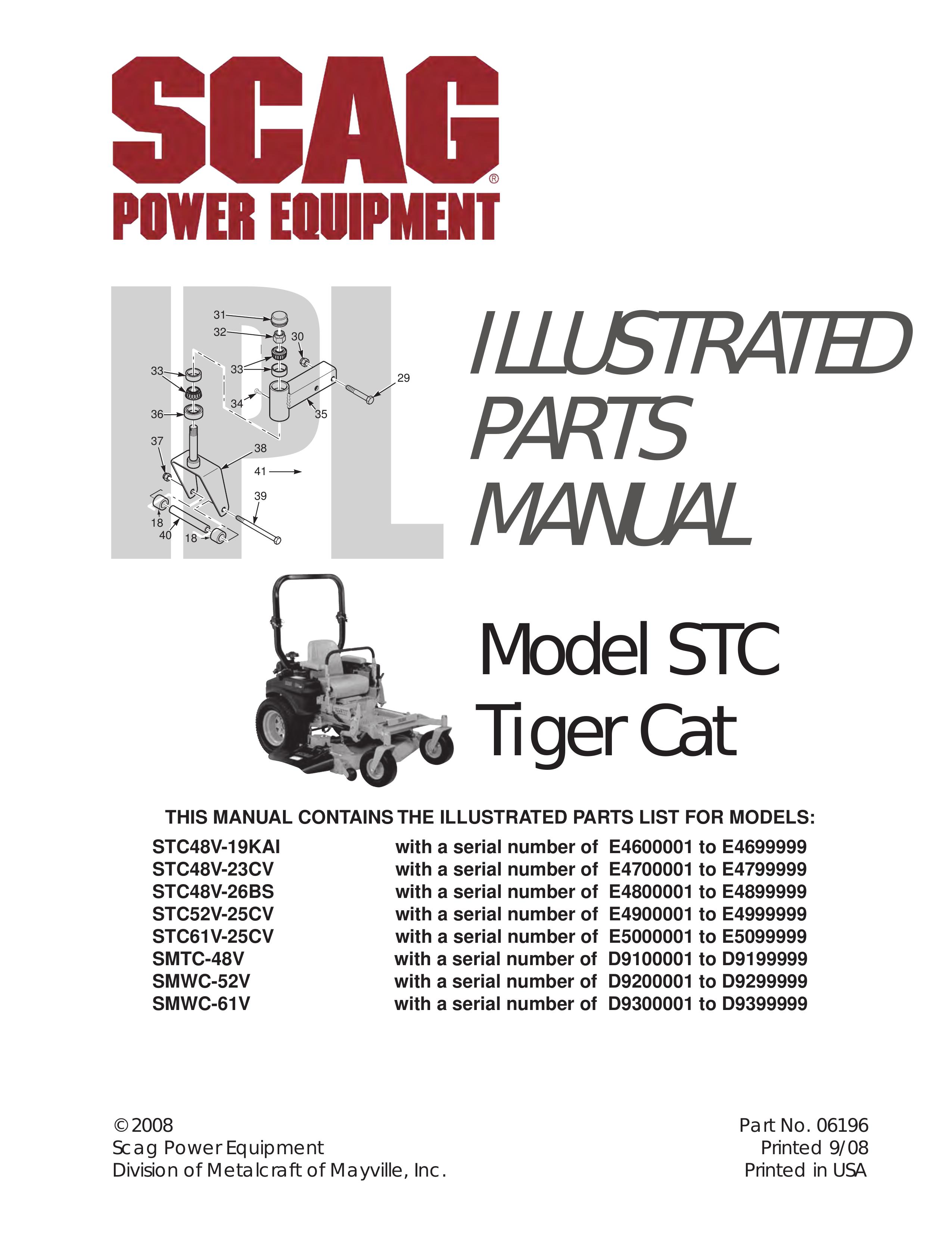 Scag Power Equipment SMWC-52V Lawn Mower User Manual