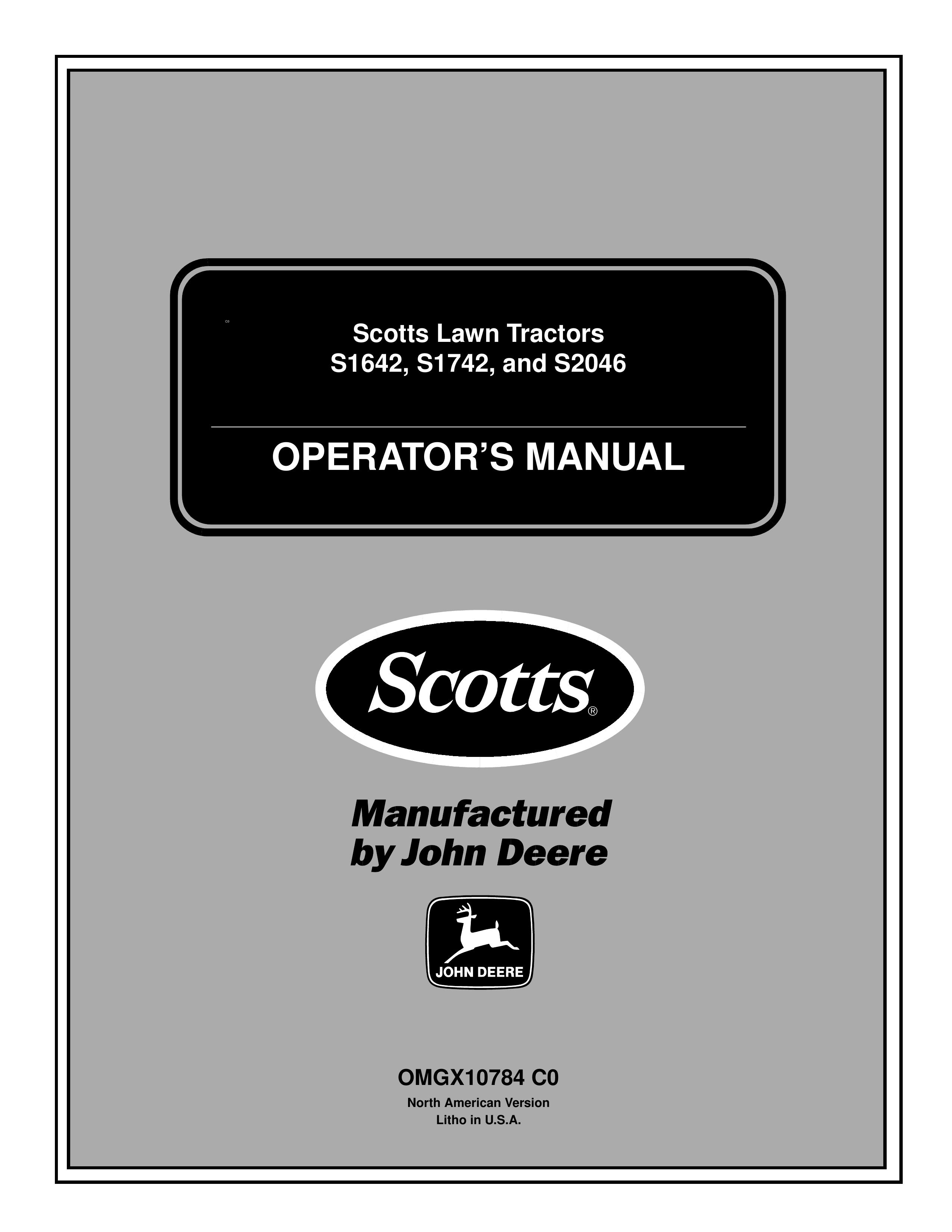 Scotts S1642, S1742, S2046 Lawn Mower User Manual