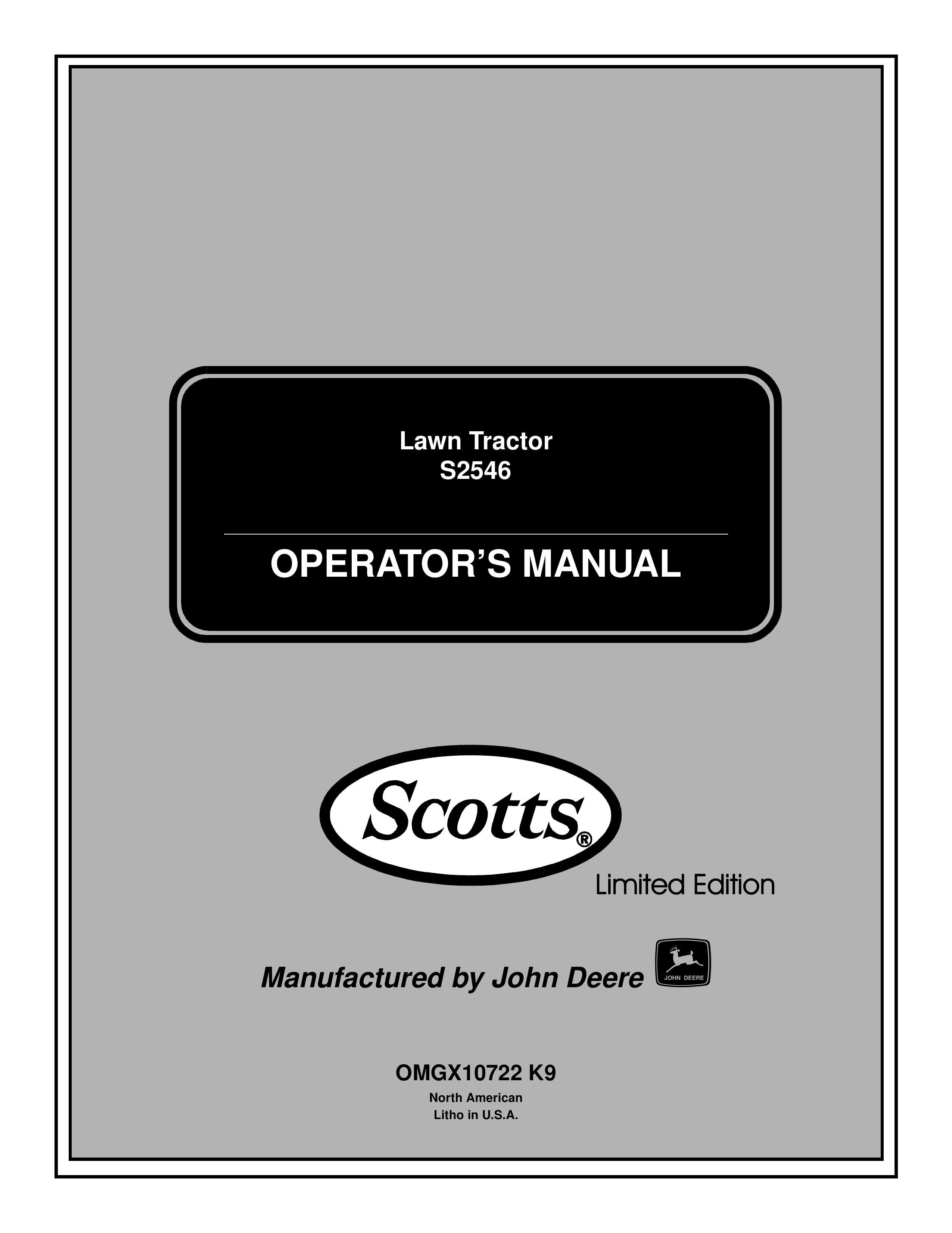 Scotts S2546 Lawn Mower User Manual