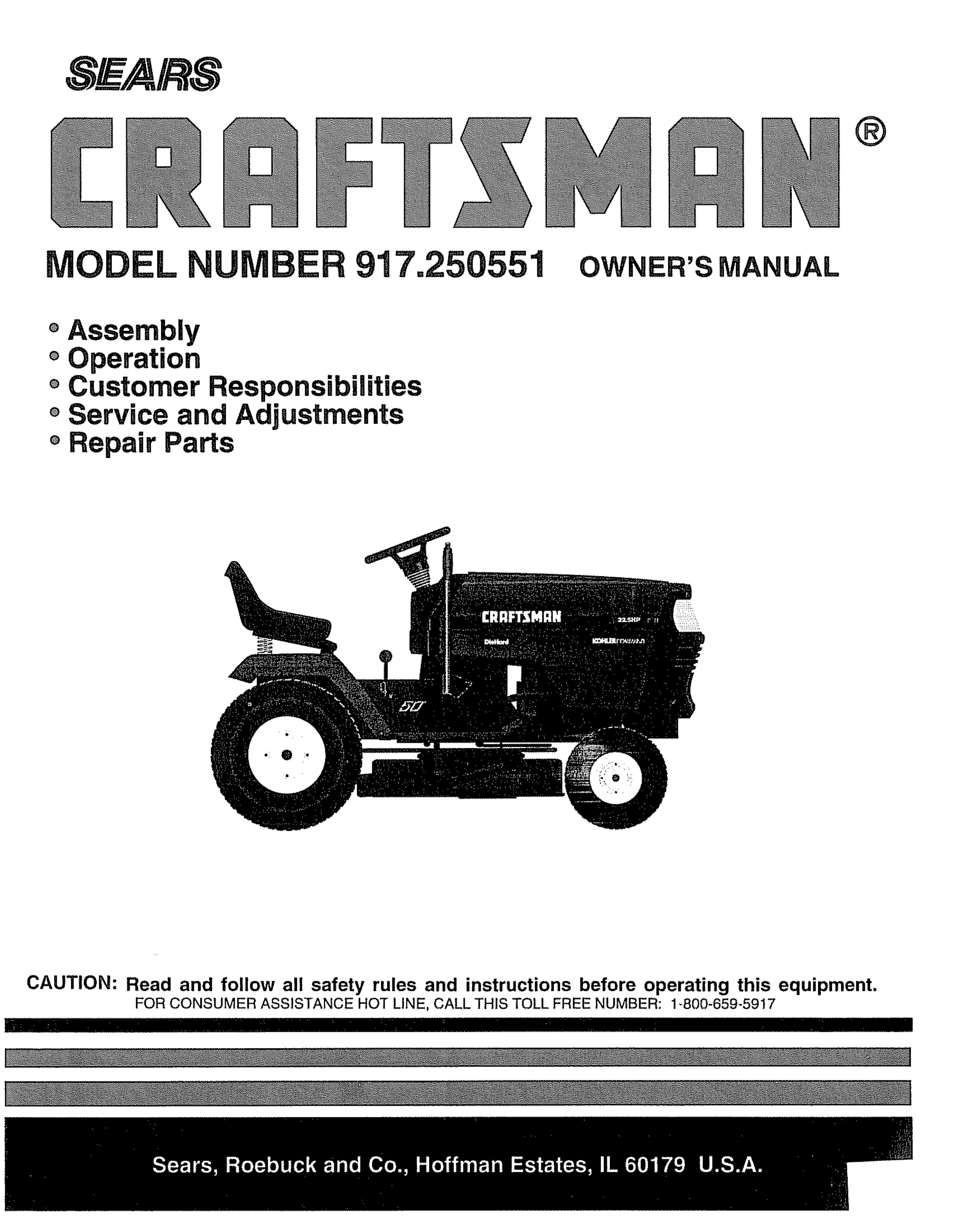 Sears 917.250551 Lawn Mower User Manual