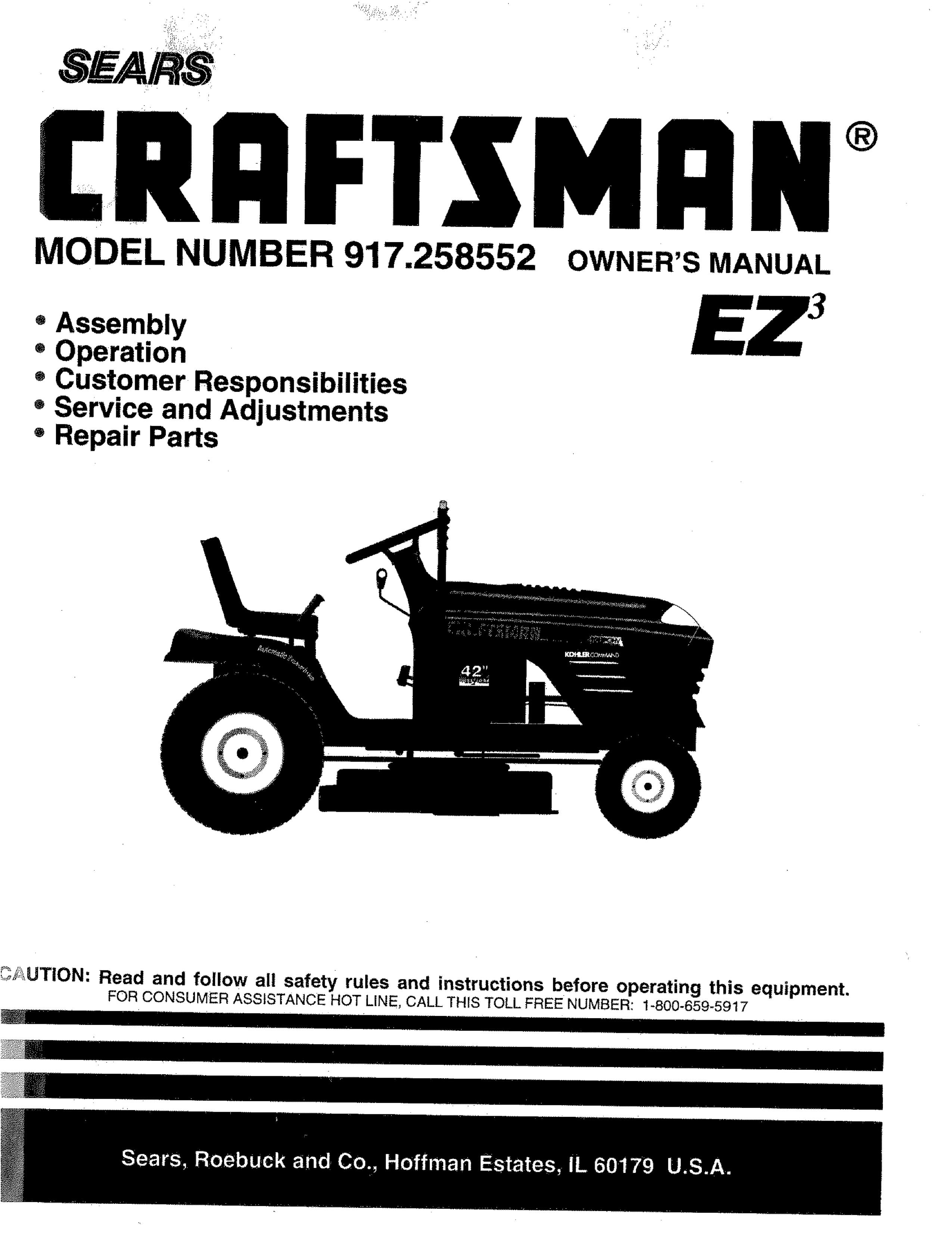 Sears 917.258552 Lawn Mower User Manual