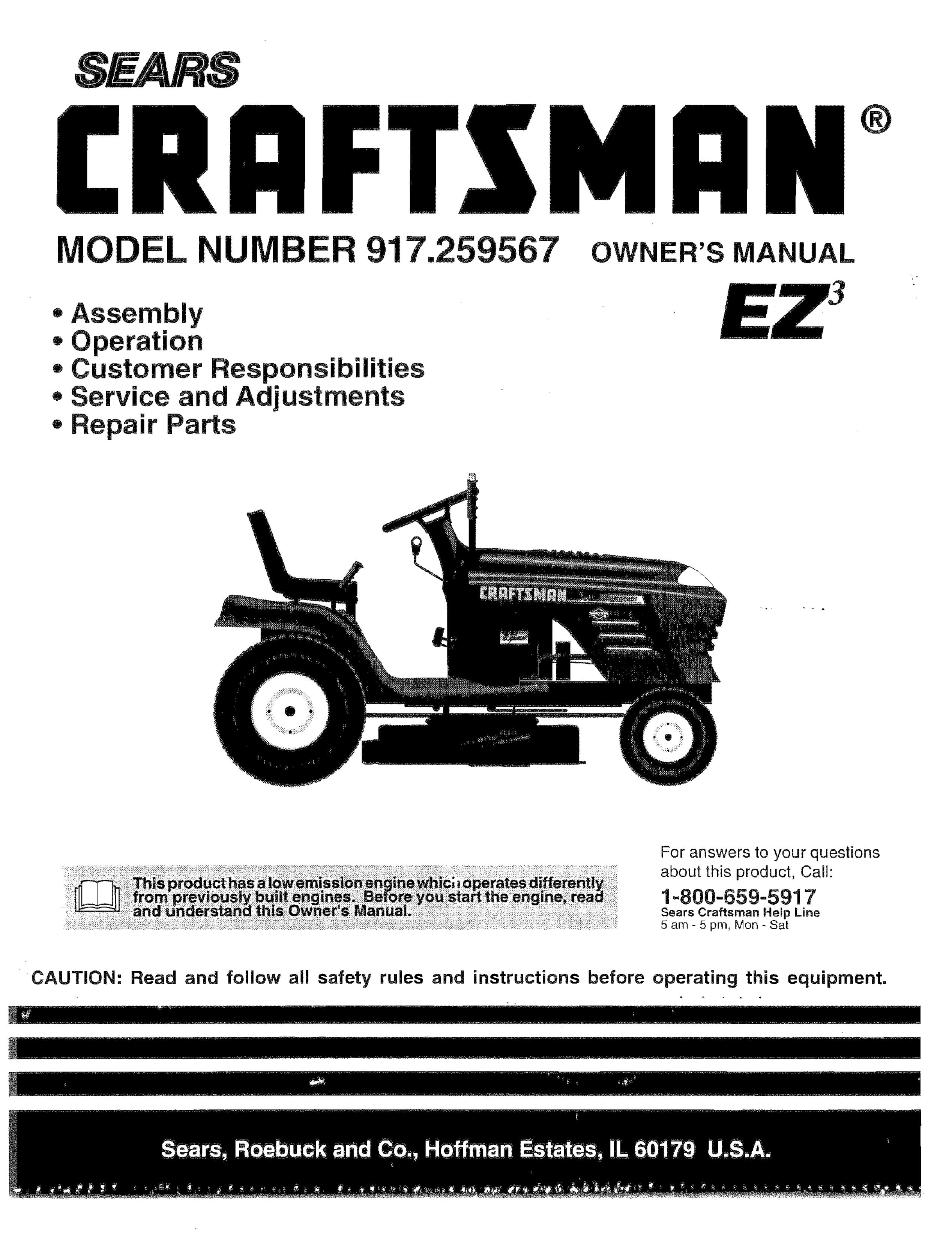 Sears 917.259567 Lawn Mower User Manual