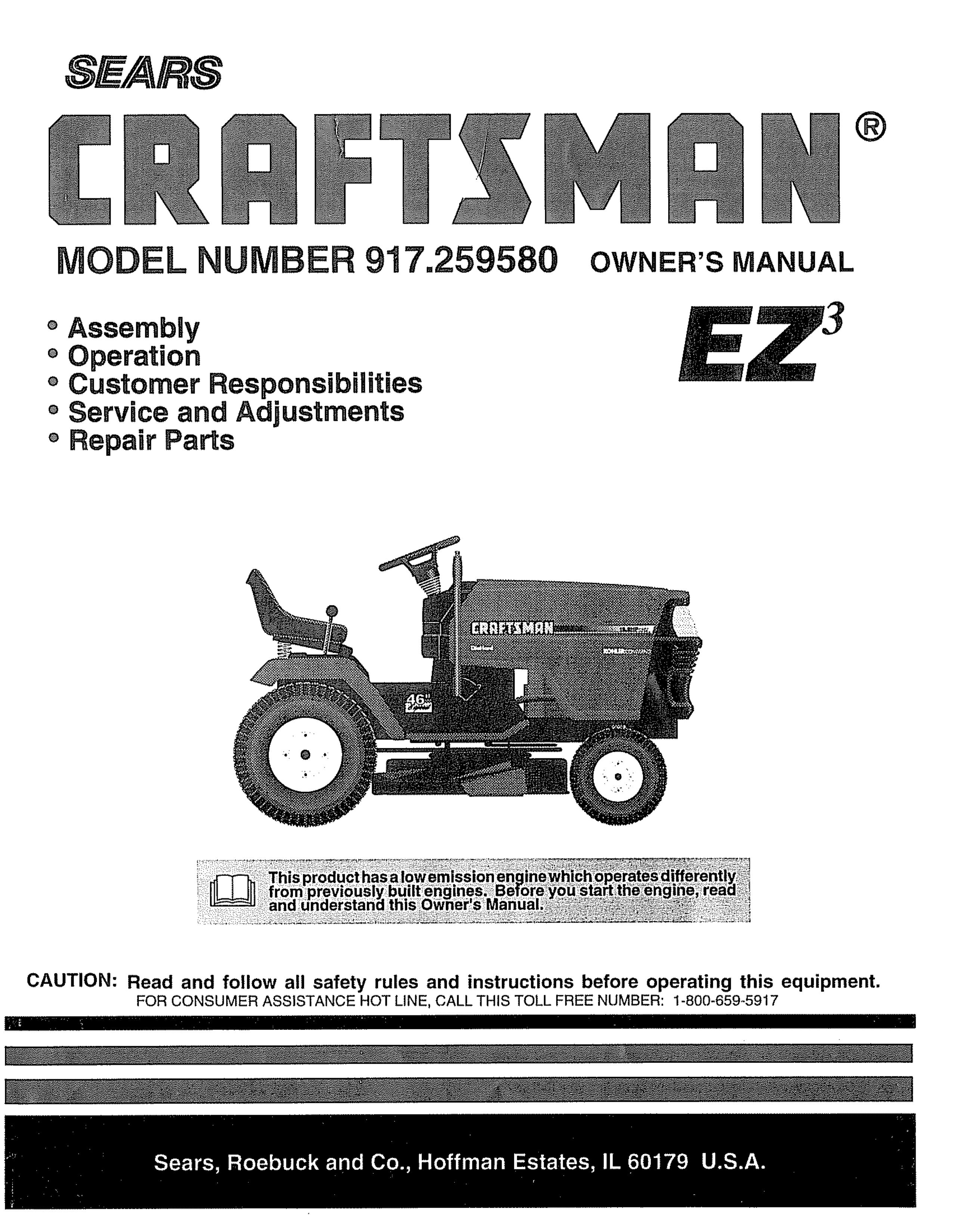 Sears 917.25958 Lawn Mower User Manual