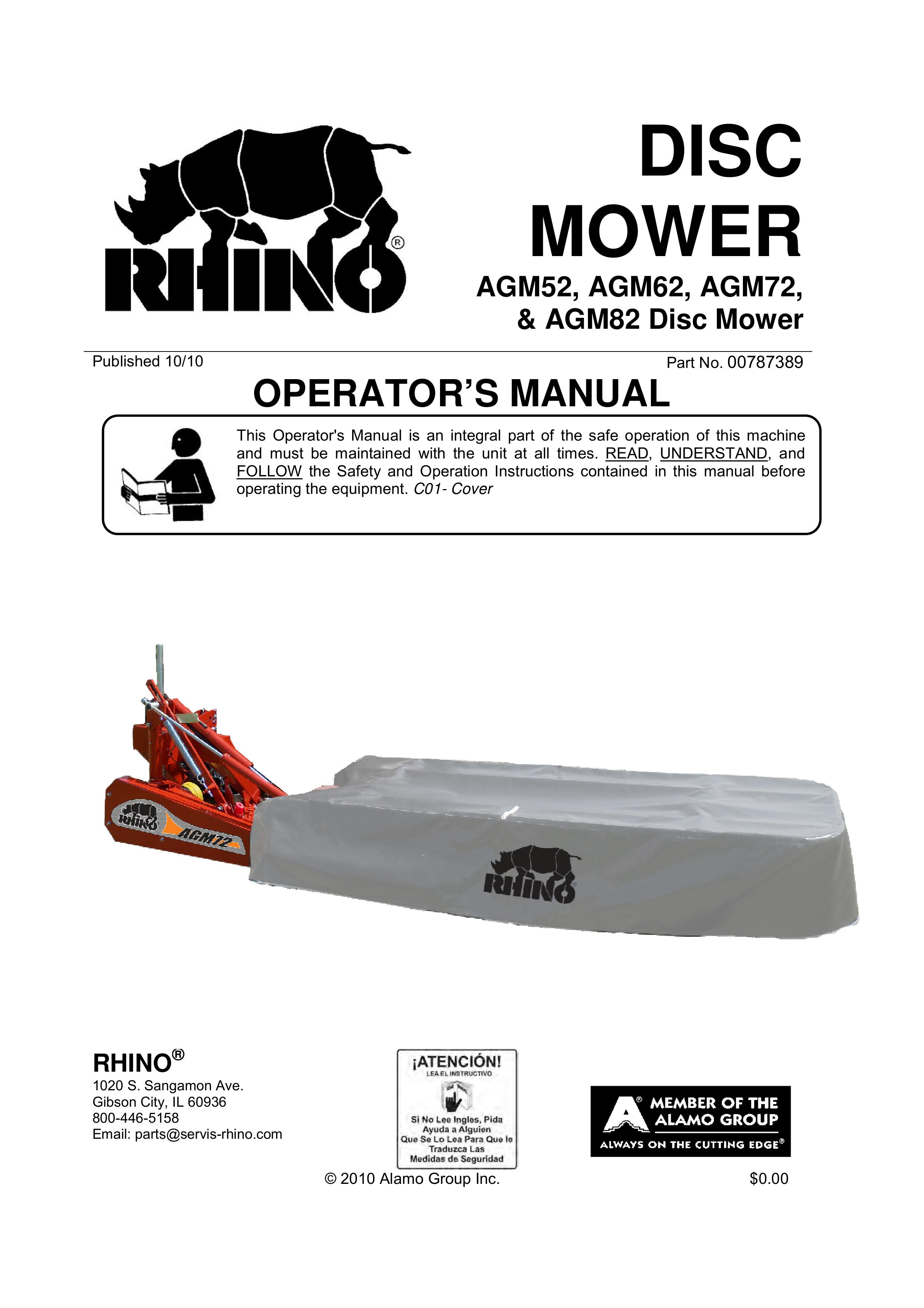 Servis-Rhino AGM52 Lawn Mower User Manual