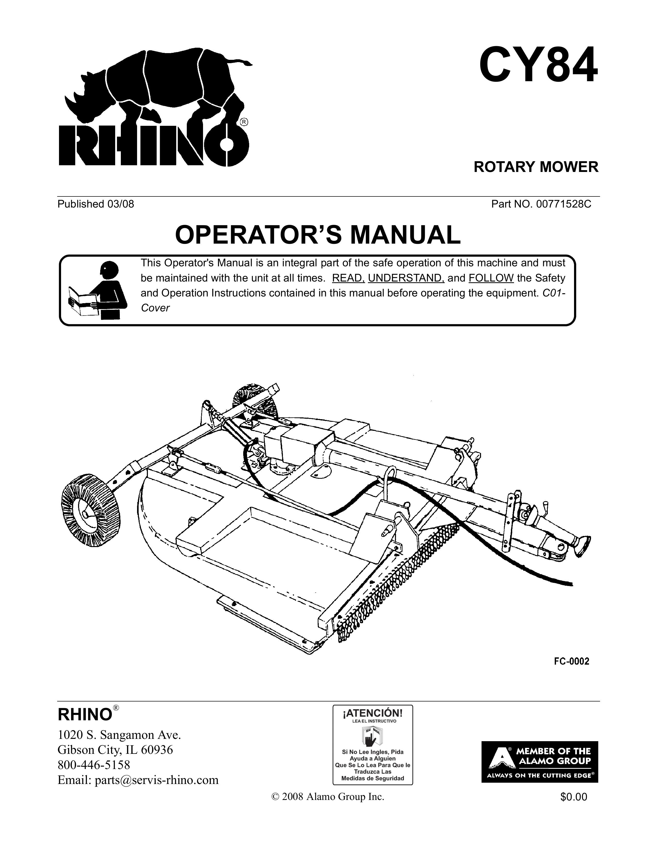Servis-Rhino CY84 Lawn Mower User Manual