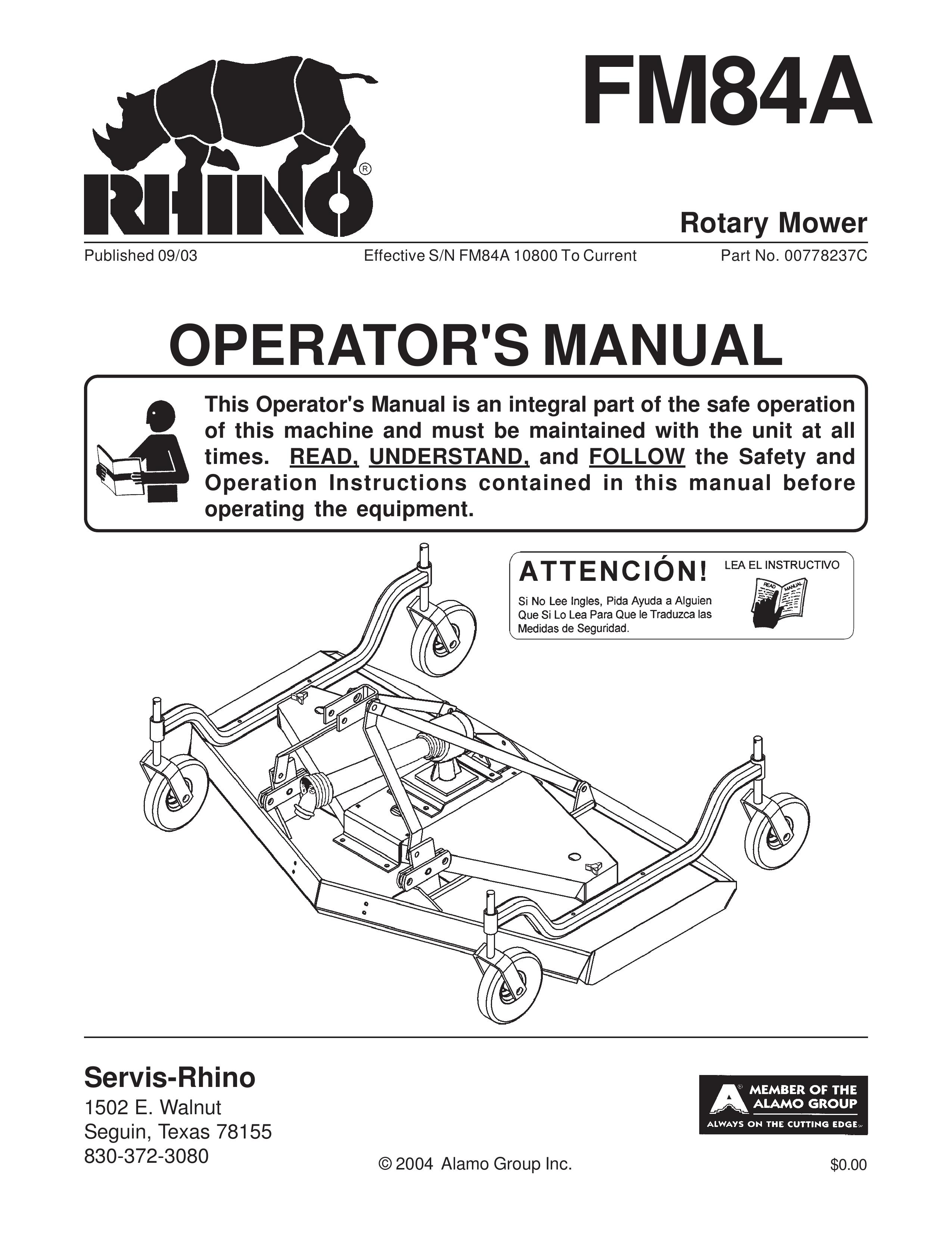 Servis-Rhino FM84A Lawn Mower User Manual
