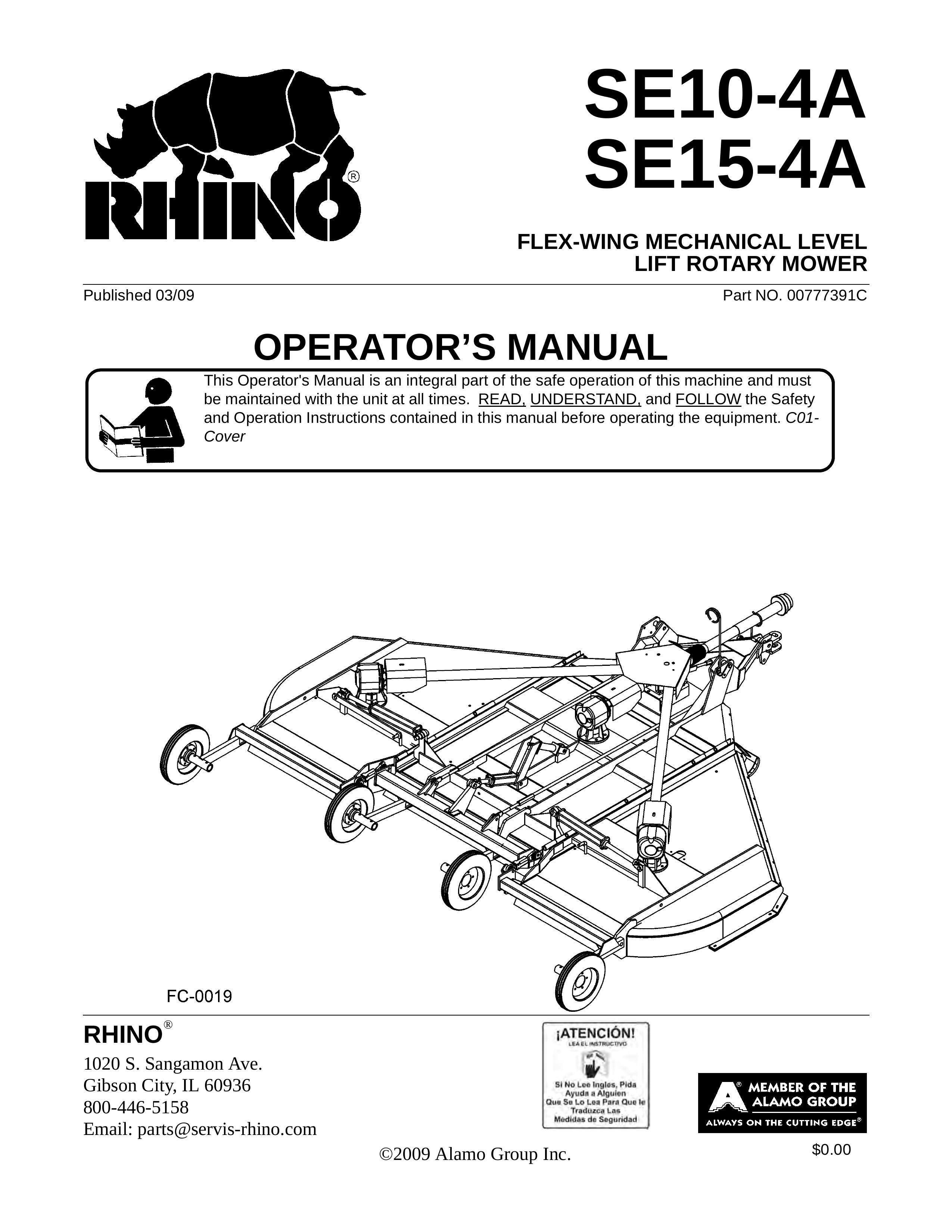 Servis-Rhino SE10-4A Lawn Mower User Manual