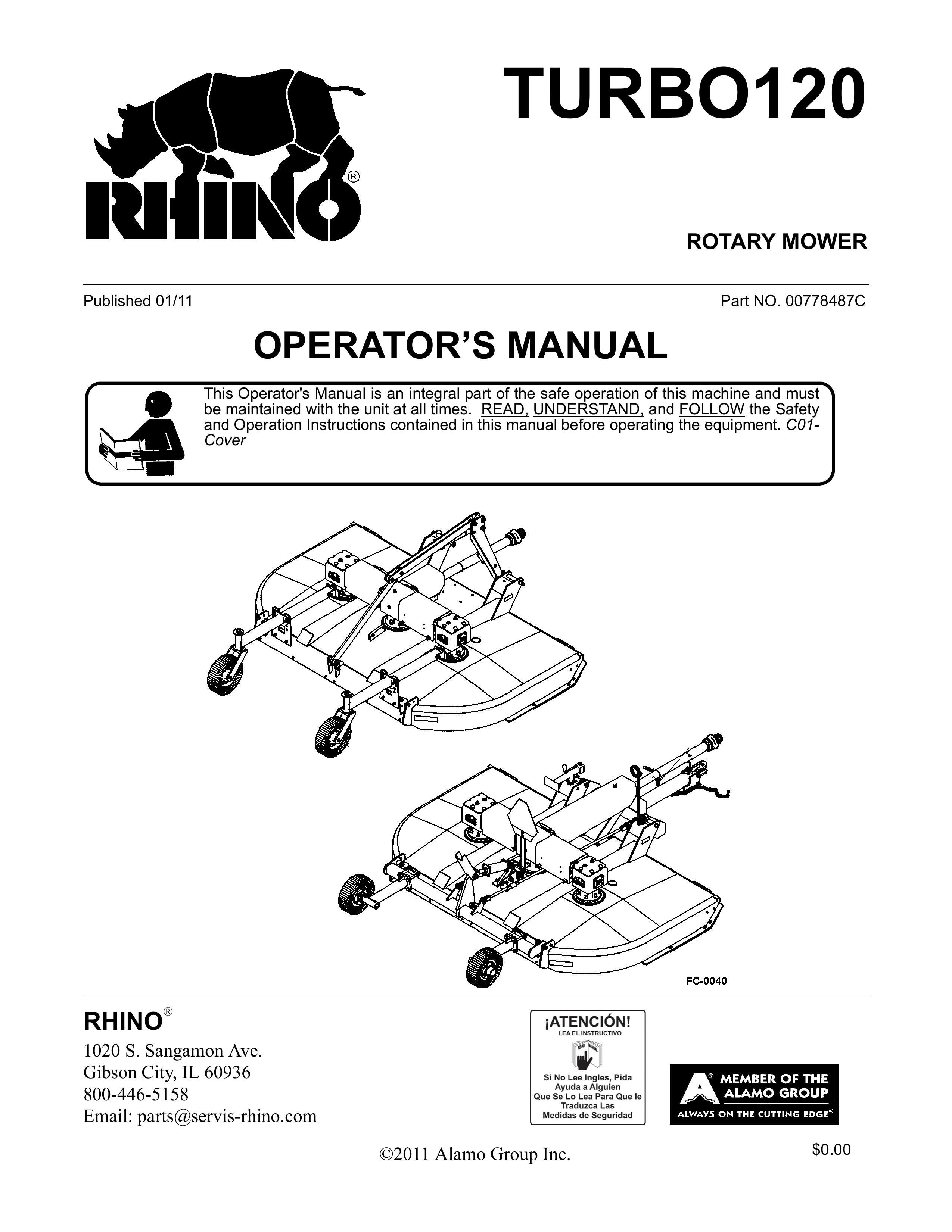 Servis-Rhino TURBO120 Lawn Mower User Manual
