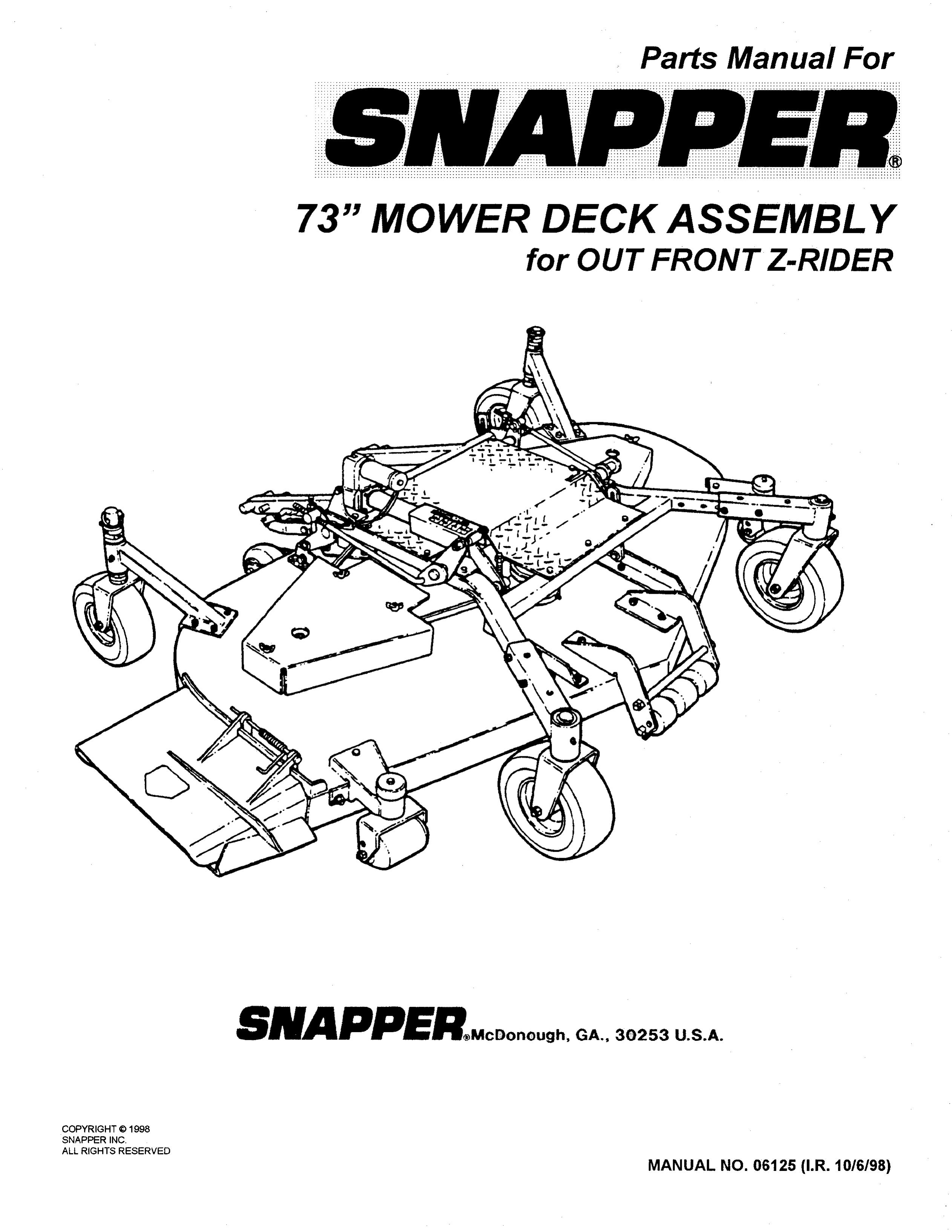 Snapper 06125 Lawn Mower User Manual