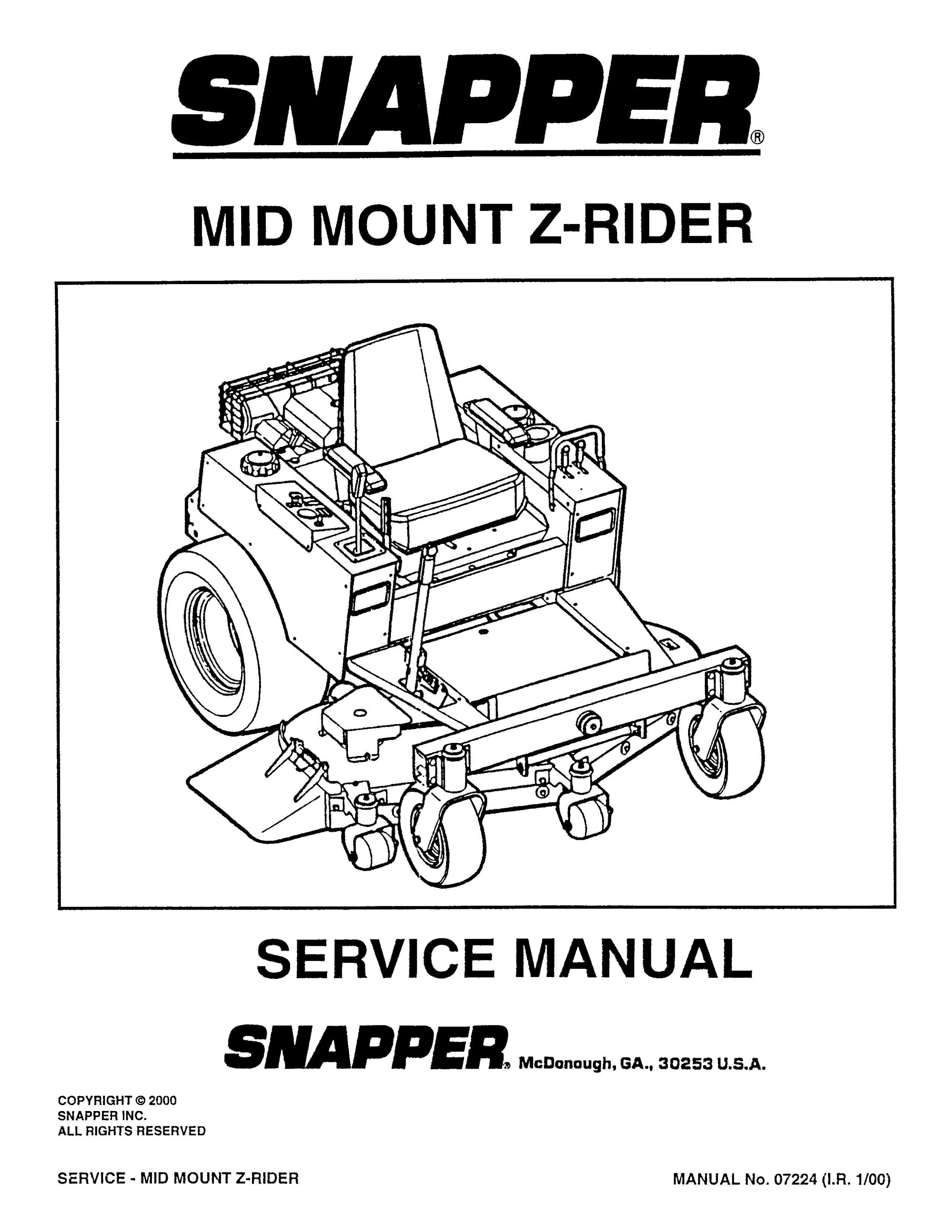 Snapper 07224 Lawn Mower User Manual