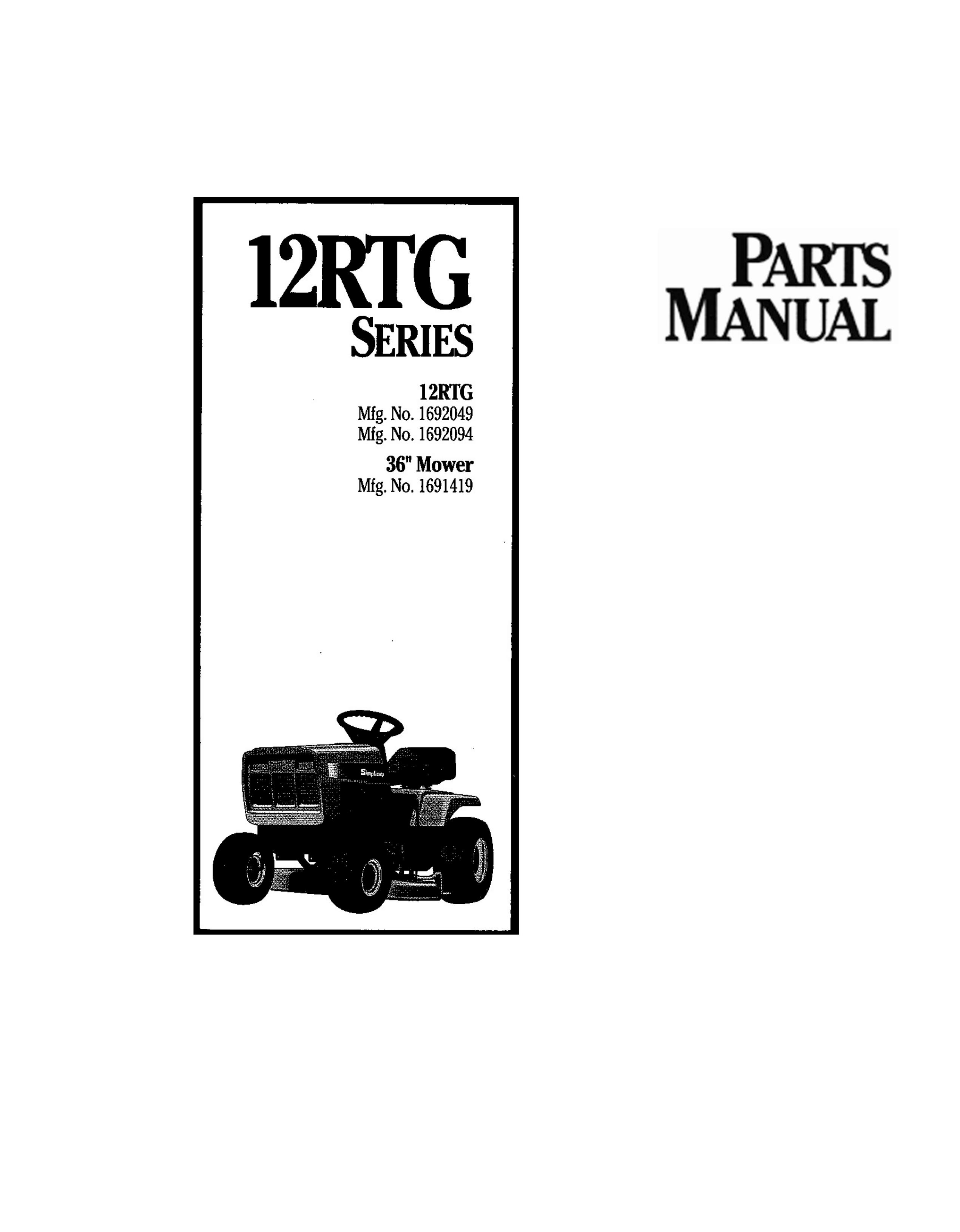 Snapper 12RTG Series Lawn Mower User Manual
