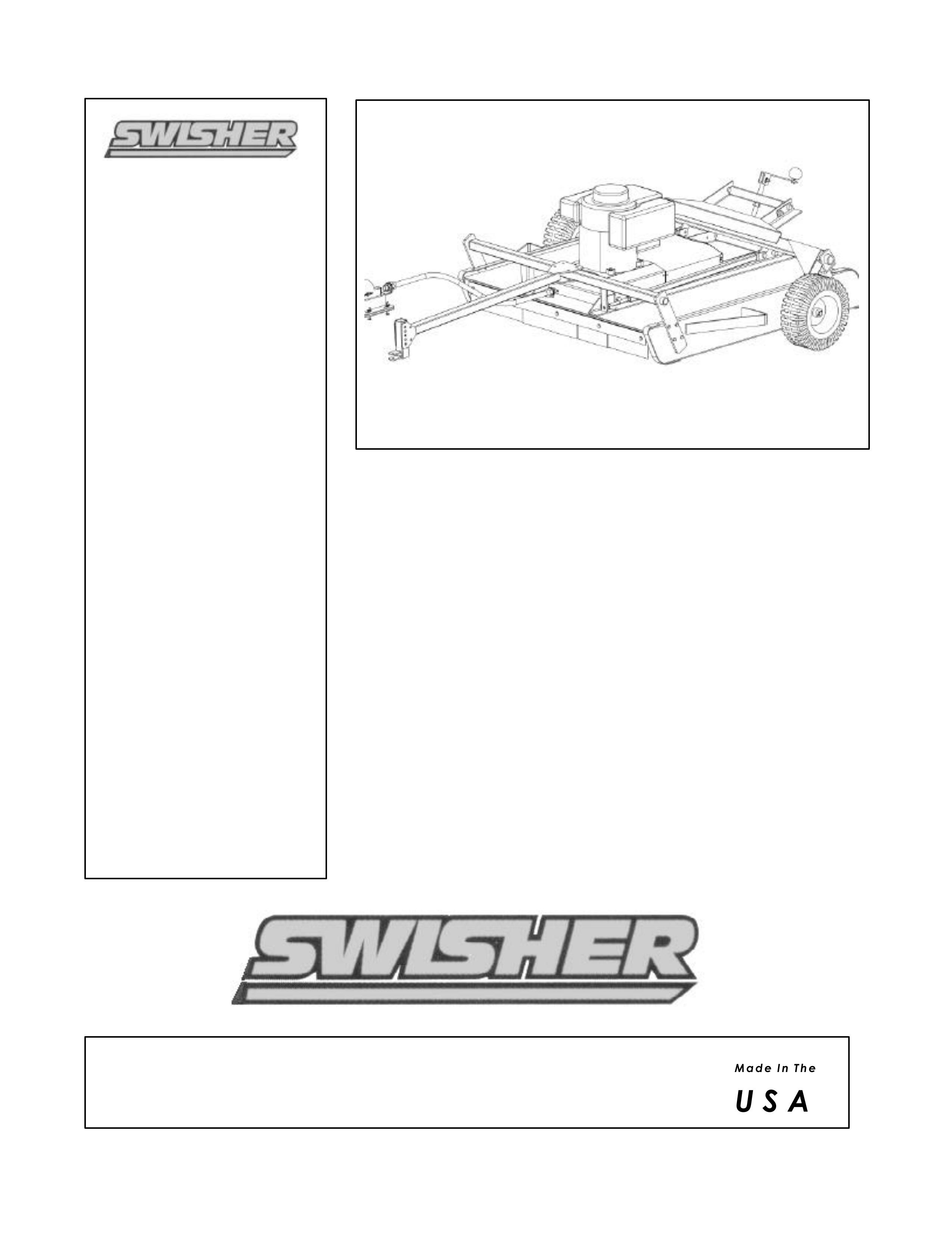Swisher RT10544, RT80044 Lawn Mower User Manual