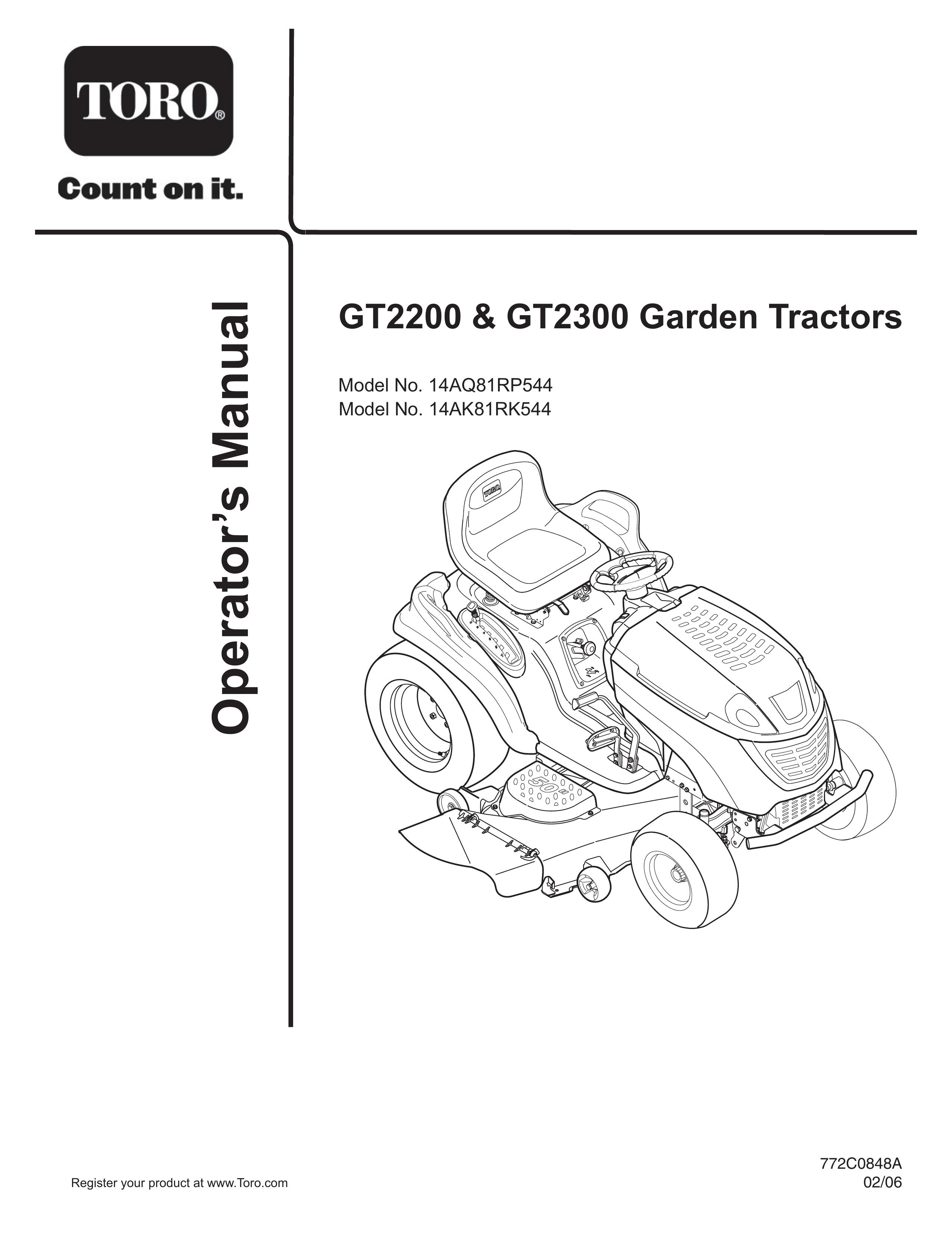 Toro 14AQ81RP544, 14AK81RK544 Lawn Mower User Manual