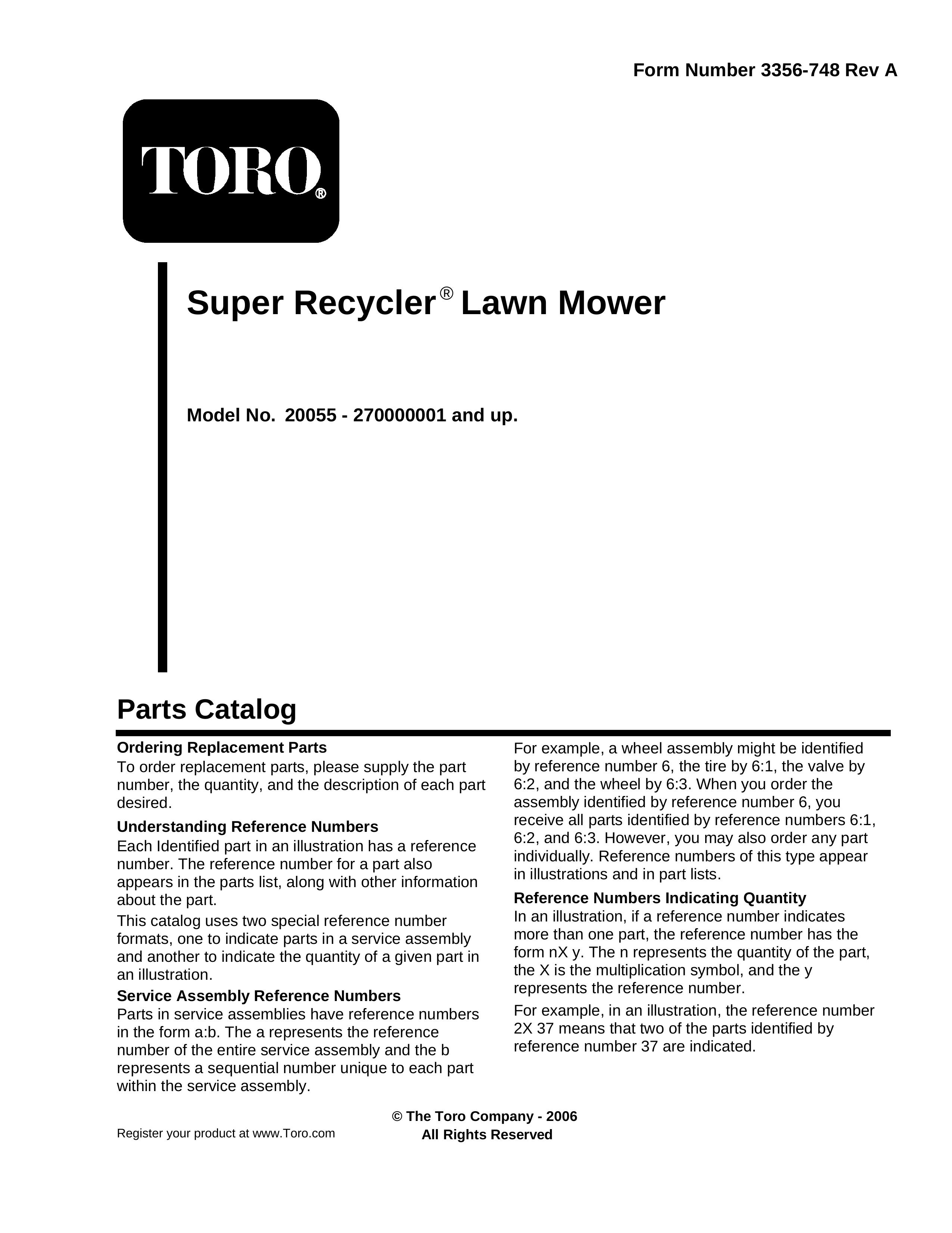 Toro 20055 Lawn Mower User Manual