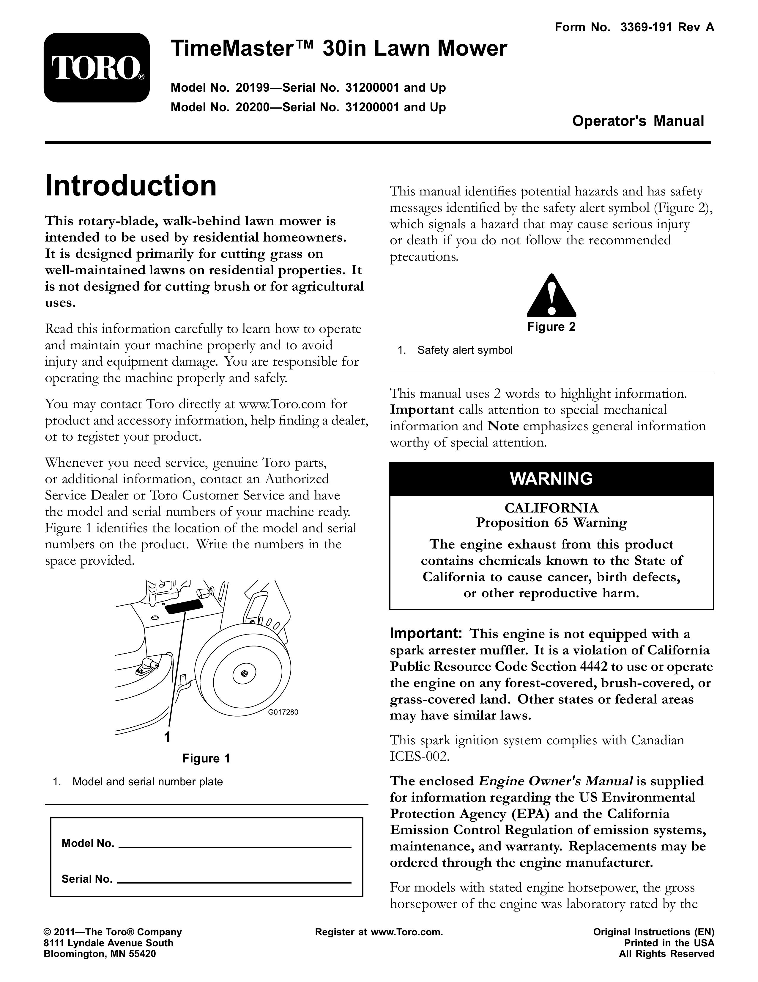 Toro 20199 Lawn Mower User Manual