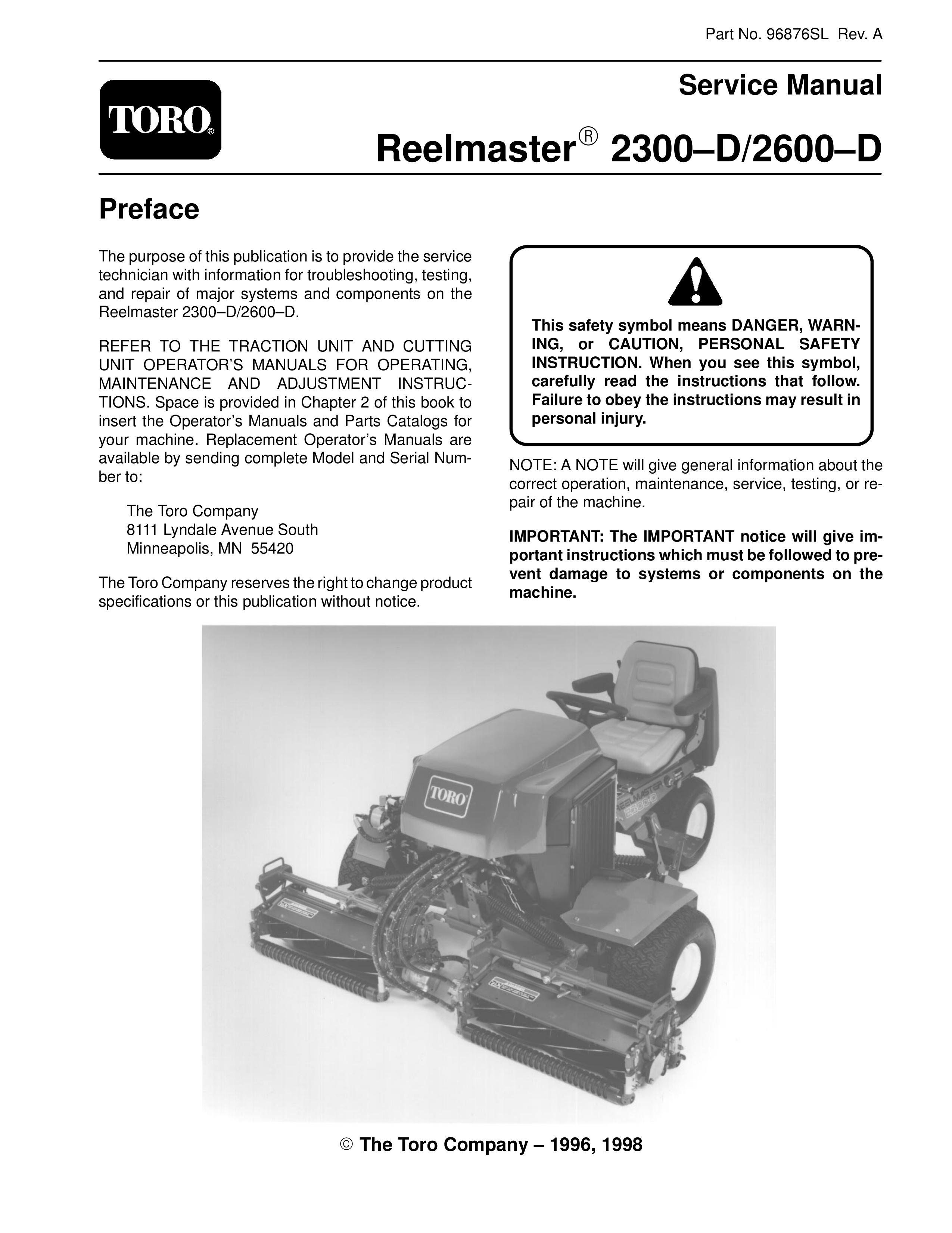 Toro 2300-D Lawn Mower User Manual