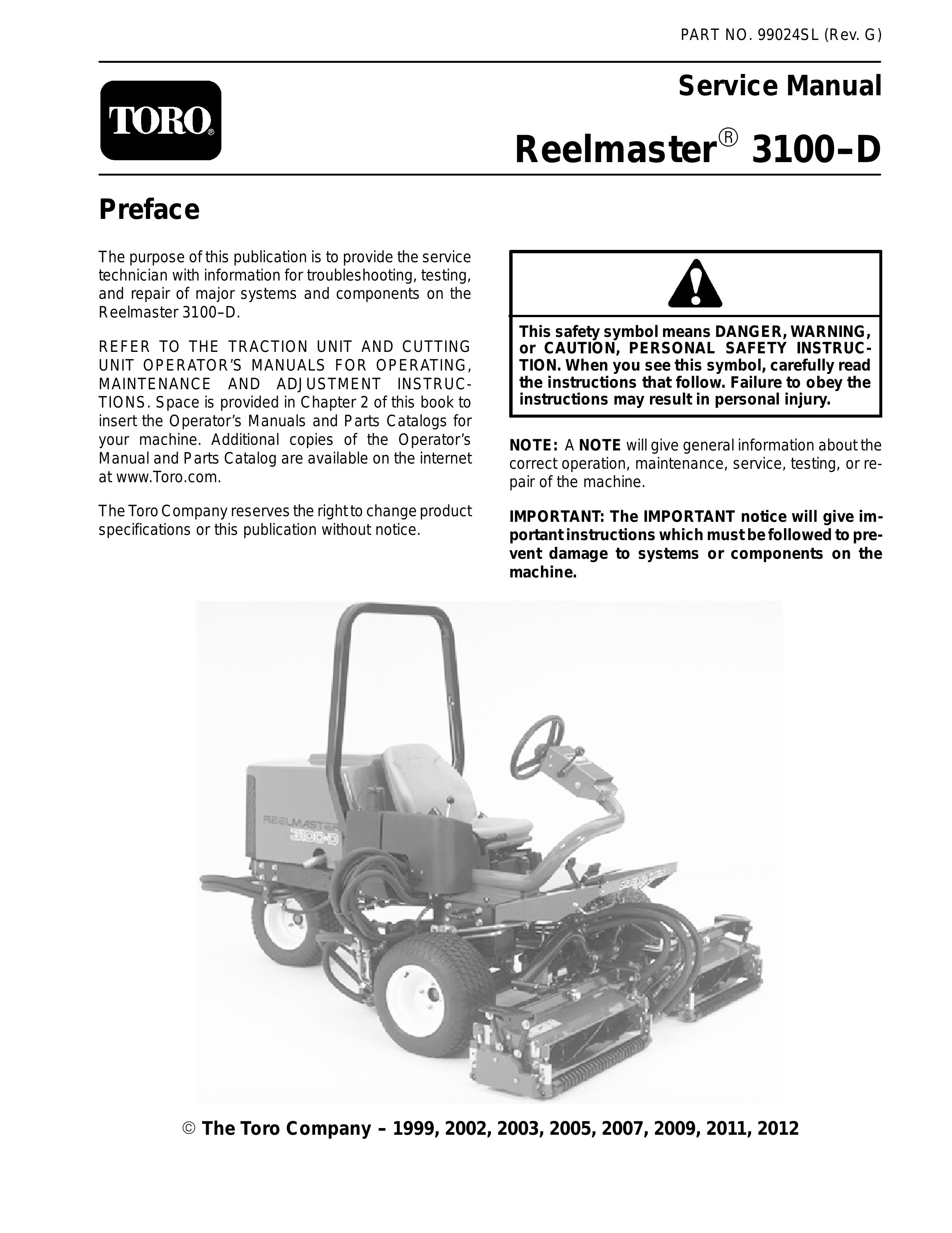 Toro 3100-D Lawn Mower User Manual