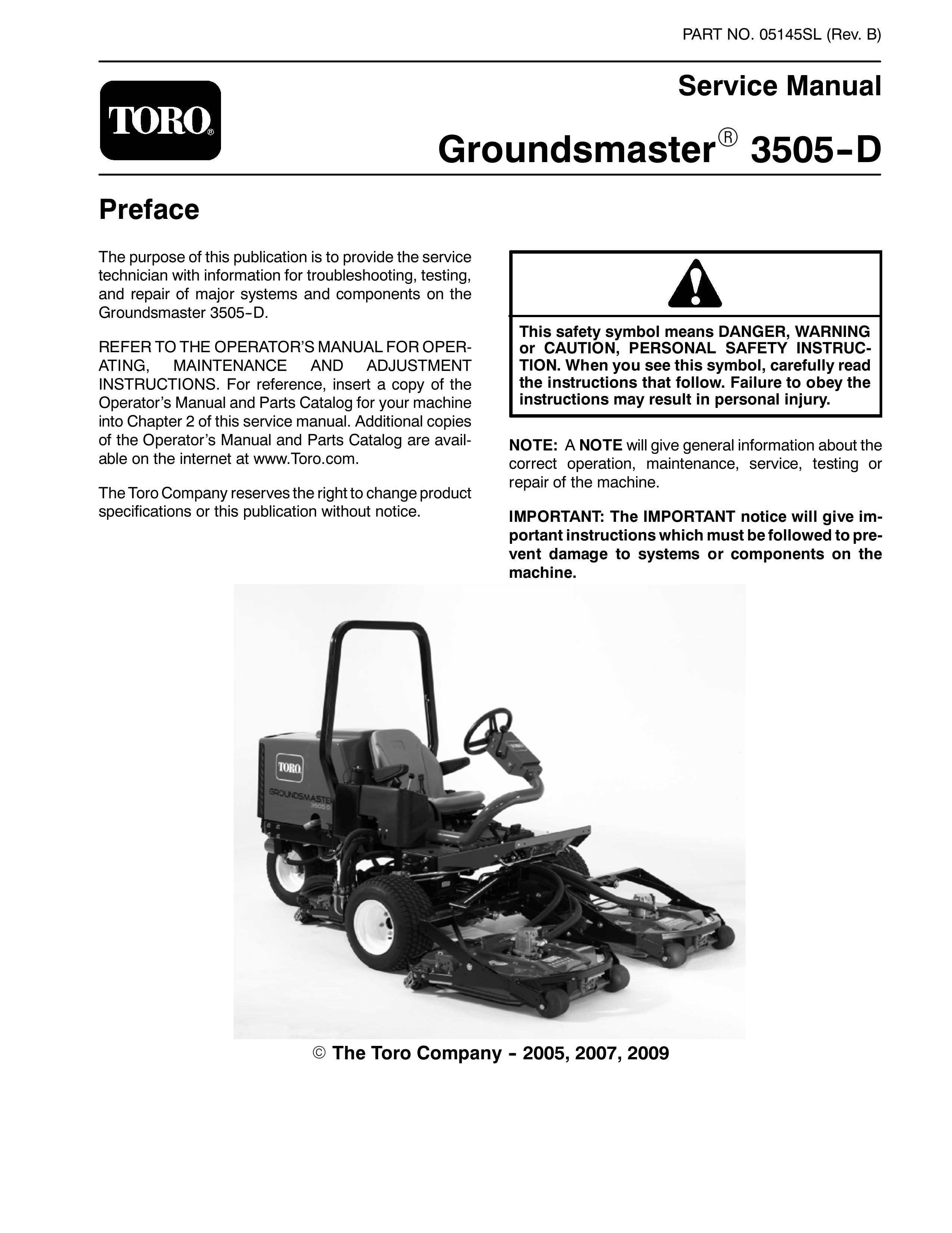 Toro 3505D Lawn Mower User Manual