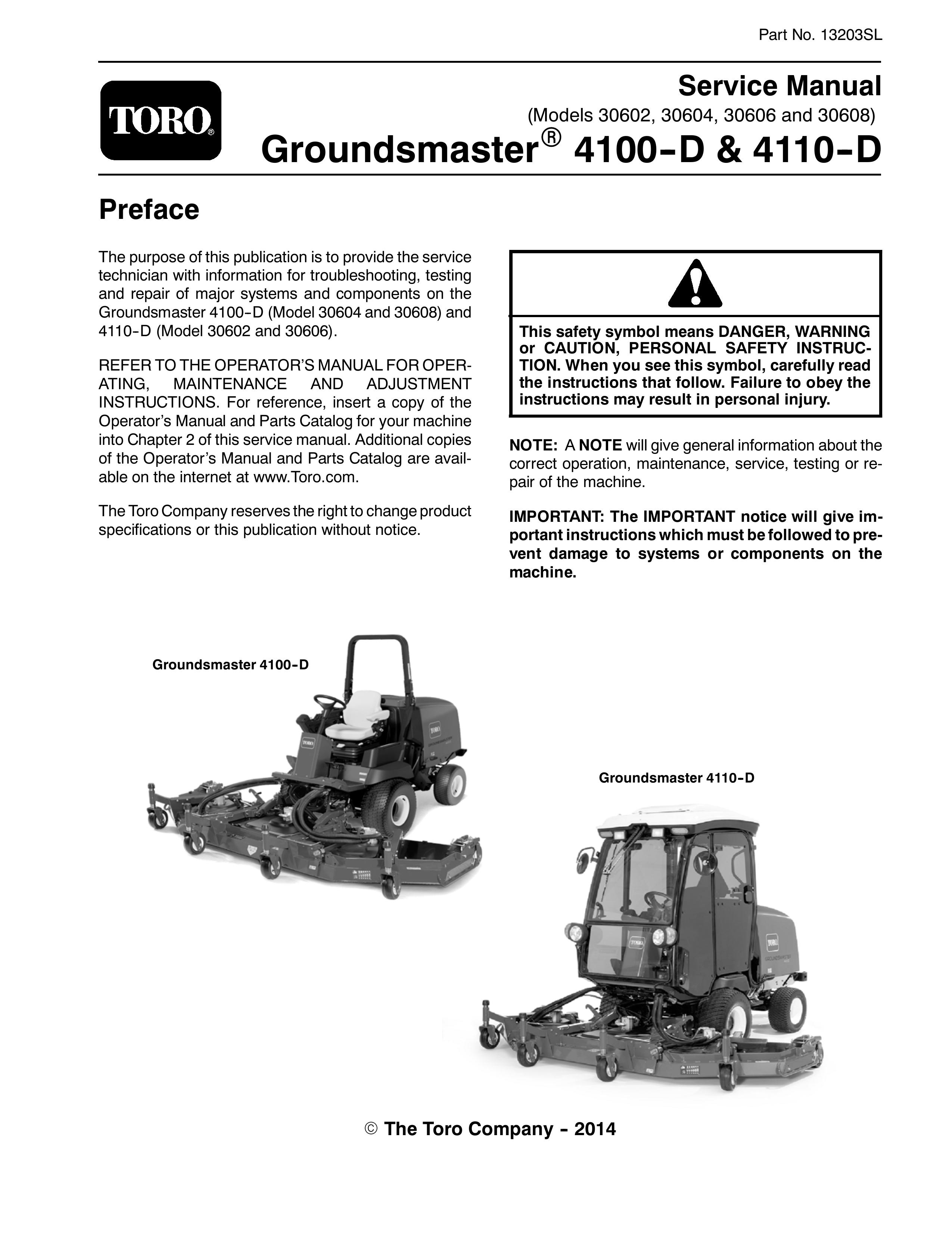 Toro 4100-D Lawn Mower User Manual