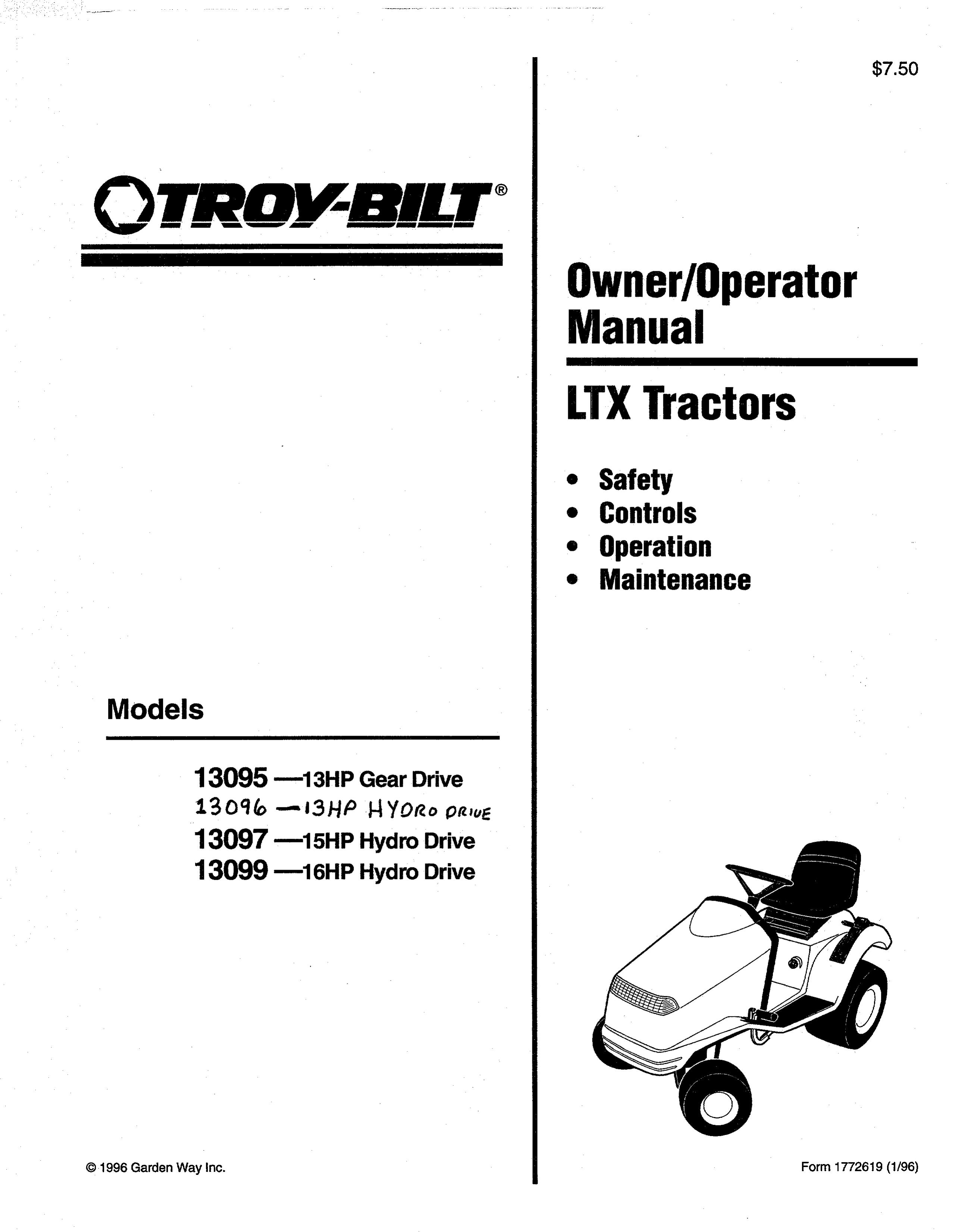 Troy-Bilt 13095 Lawn Mower User Manual