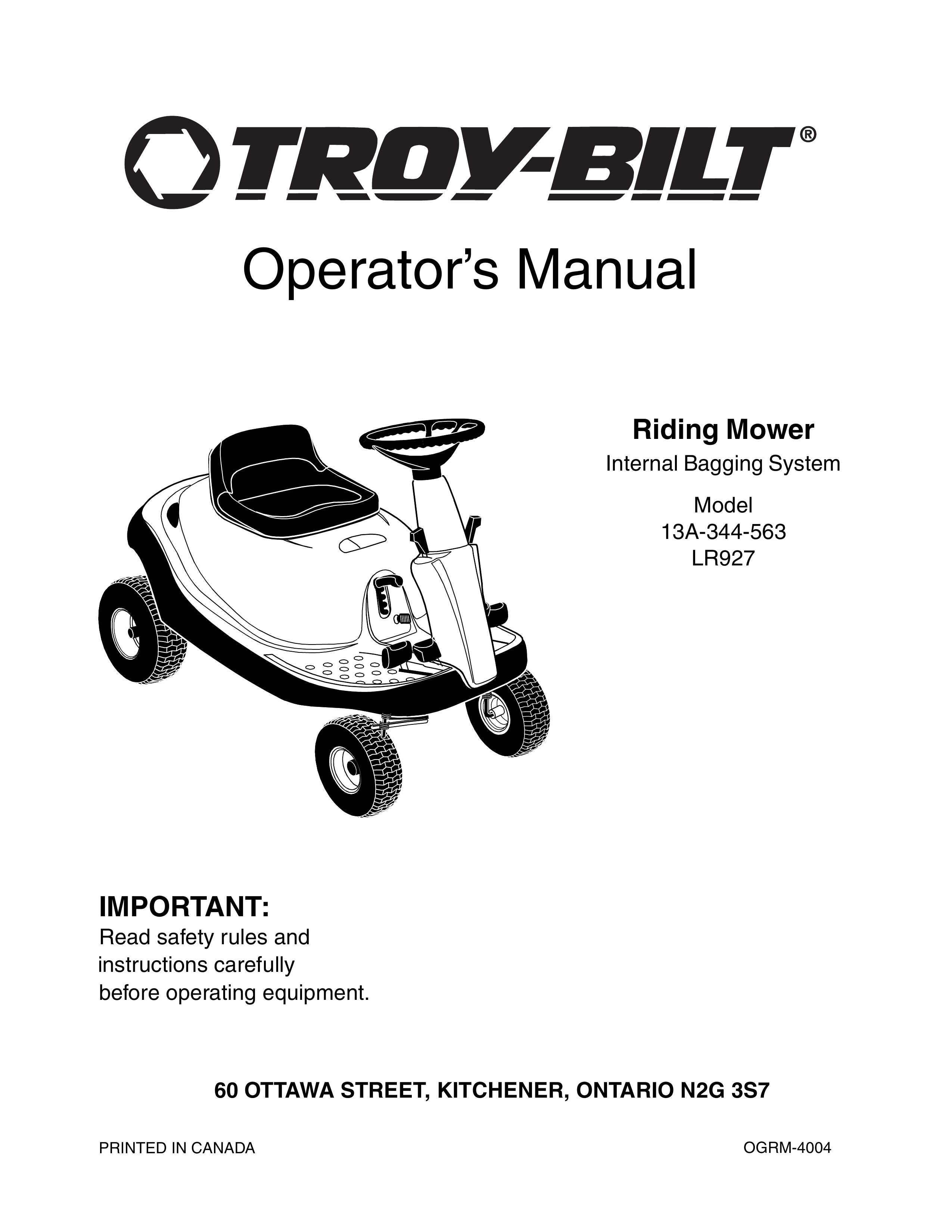 Troy-Bilt 13A-344-563 Lawn Mower User Manual