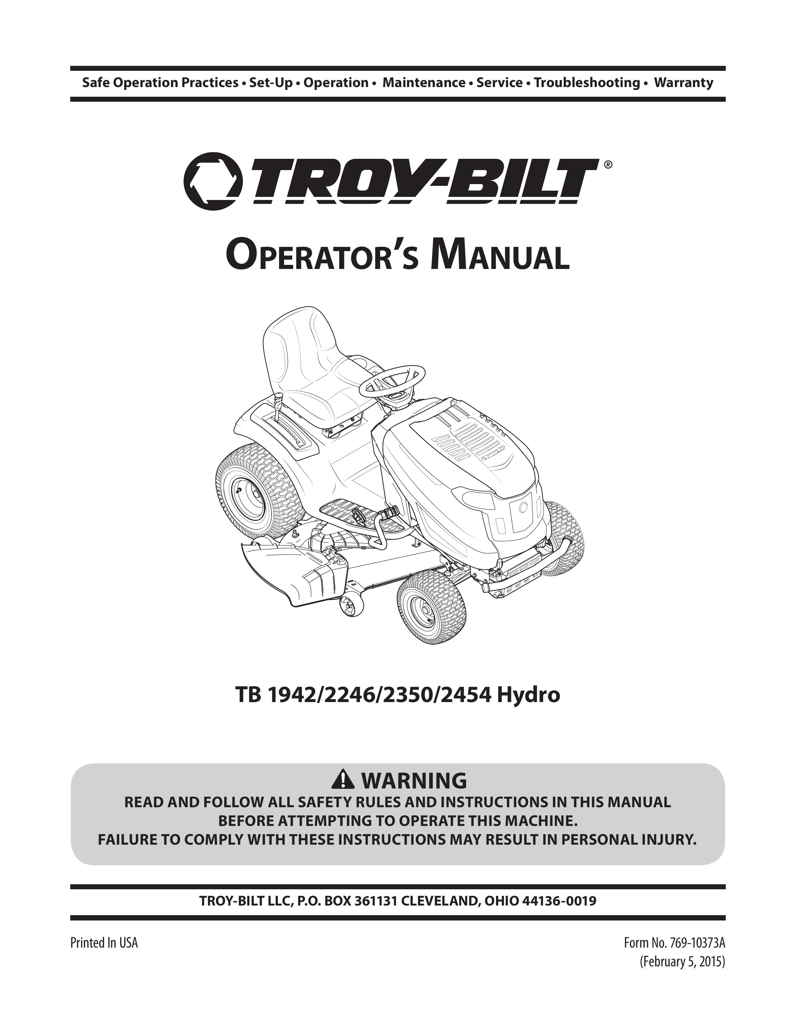 Troy-Bilt 1942/2246/2350/2454 Lawn Mower User Manual