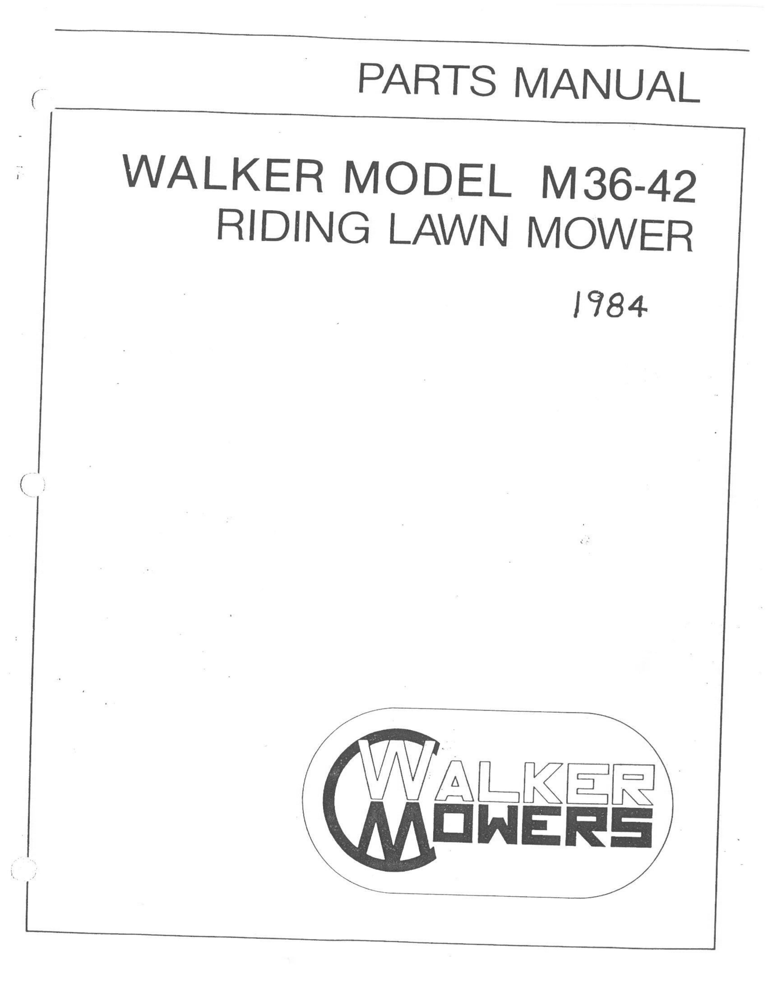 Walker M36-42 Lawn Mower User Manual