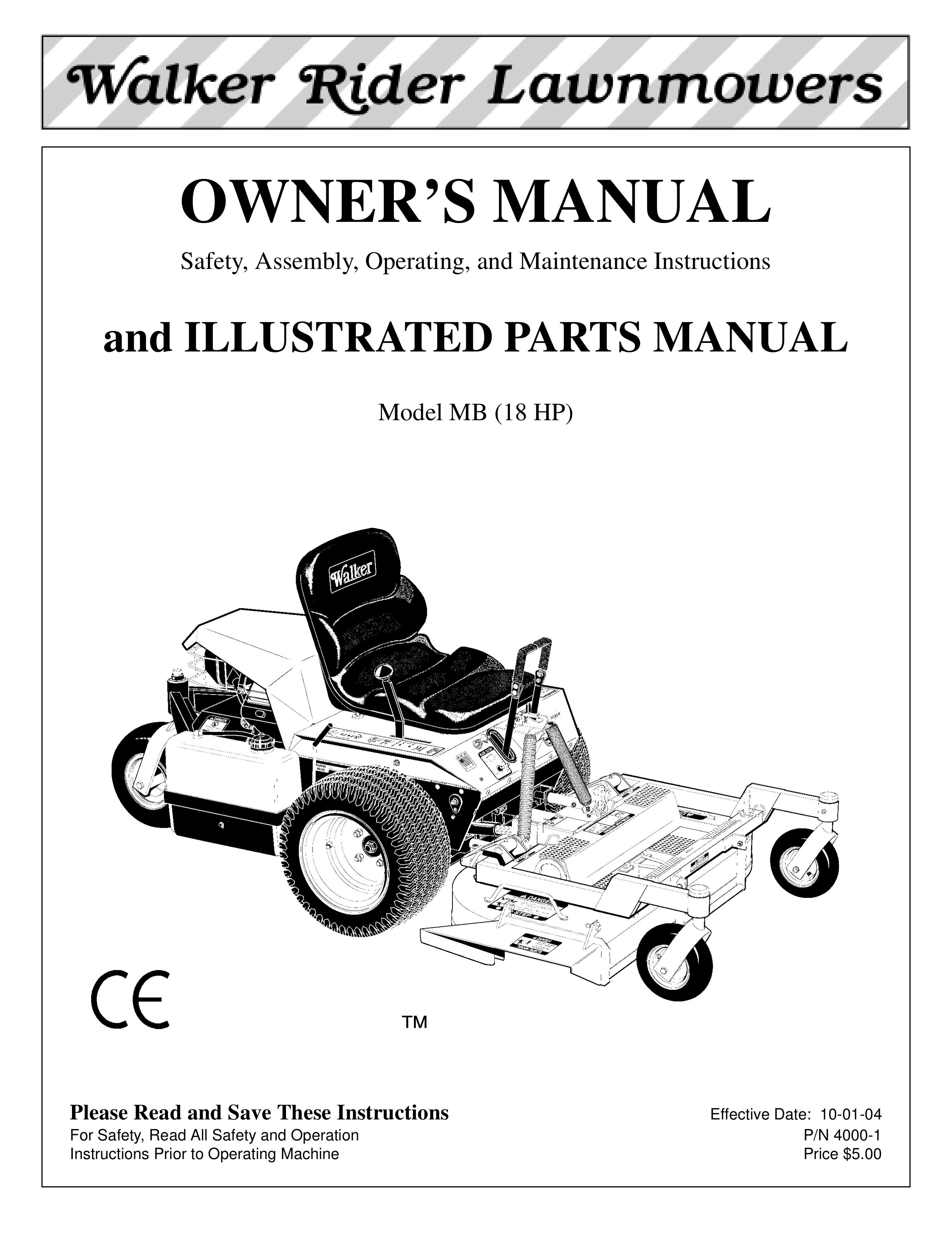 Walker MB (18 HP) Lawn Mower User Manual