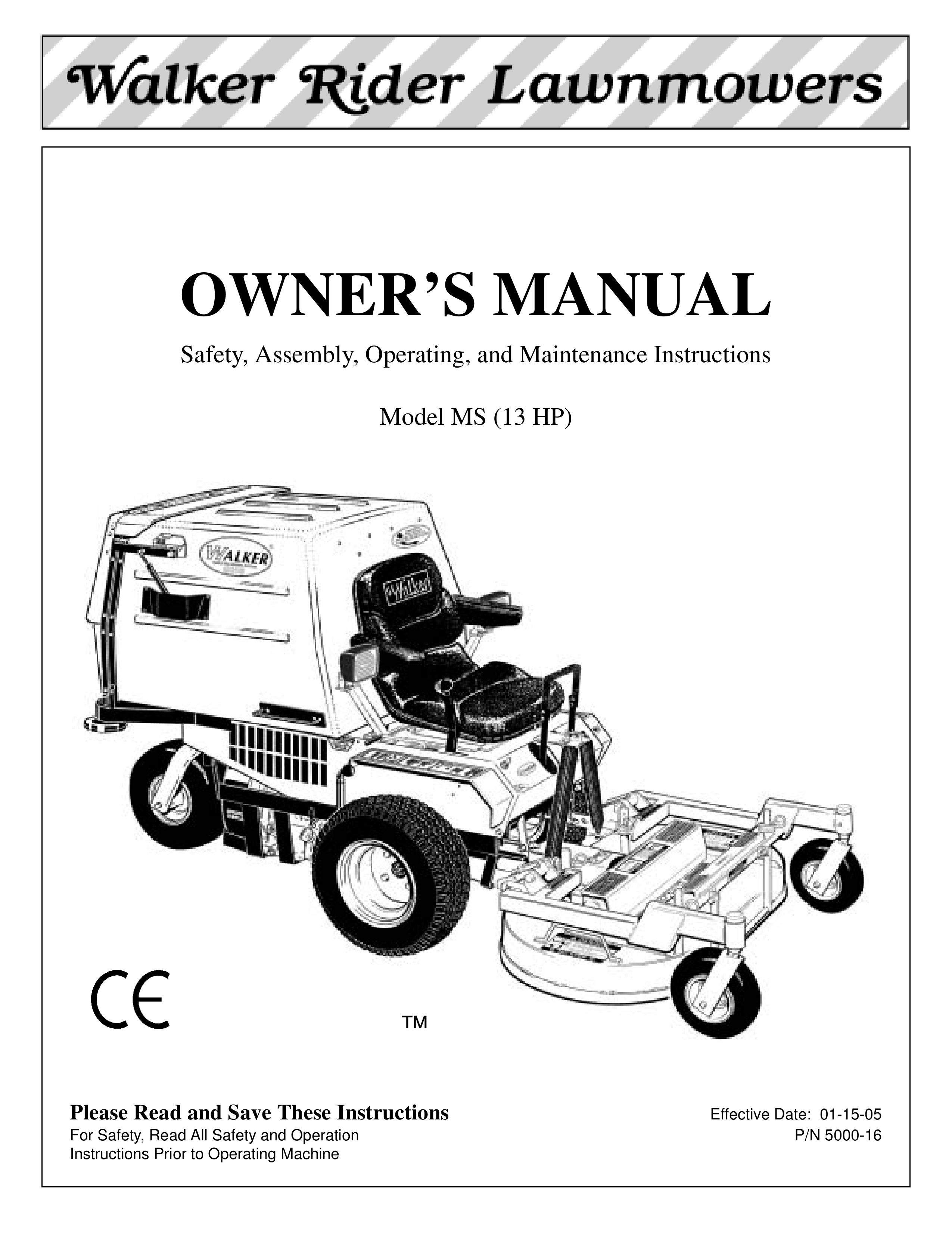 Walker MS (13 HP) Lawn Mower User Manual