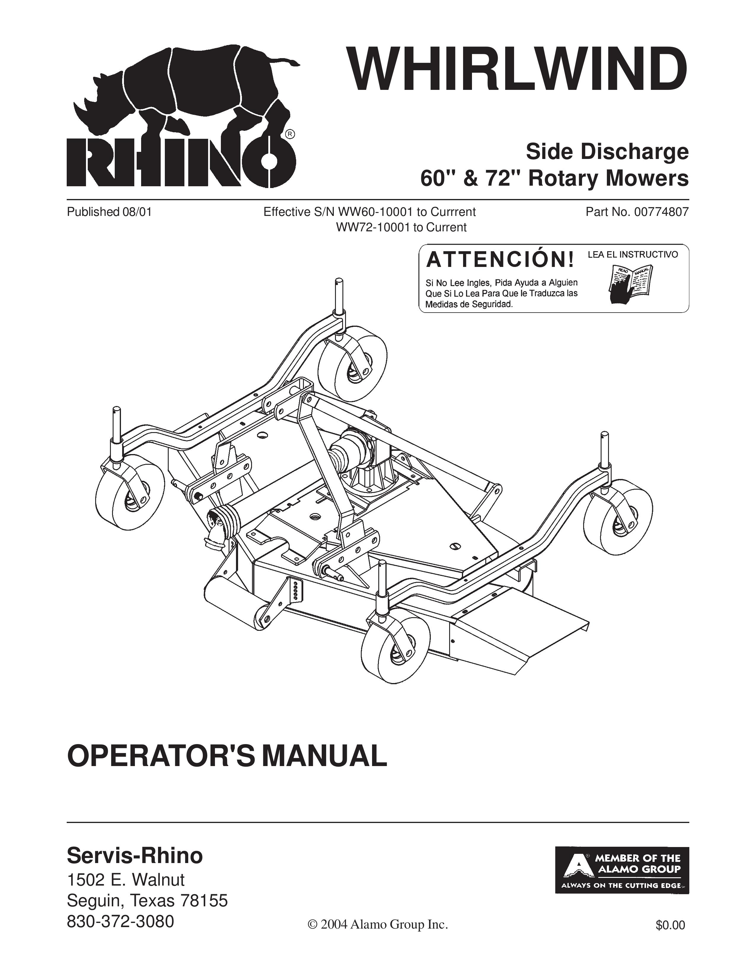 Whirlwind WW60-10001 Lawn Mower User Manual