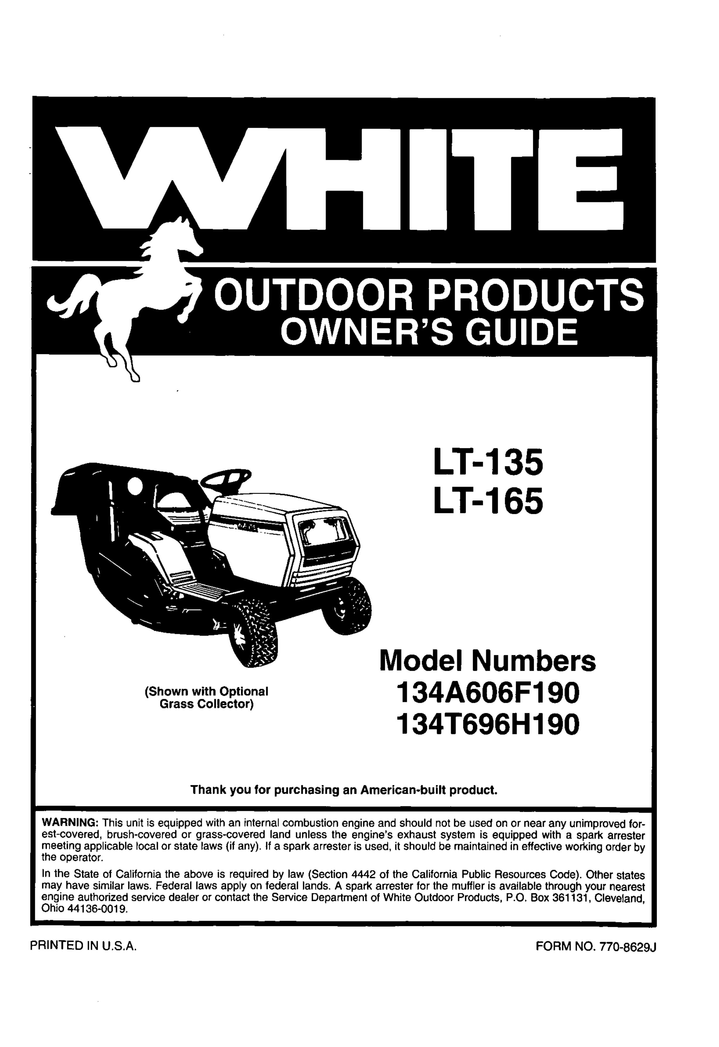 White 134A606F190 Lawn Mower User Manual