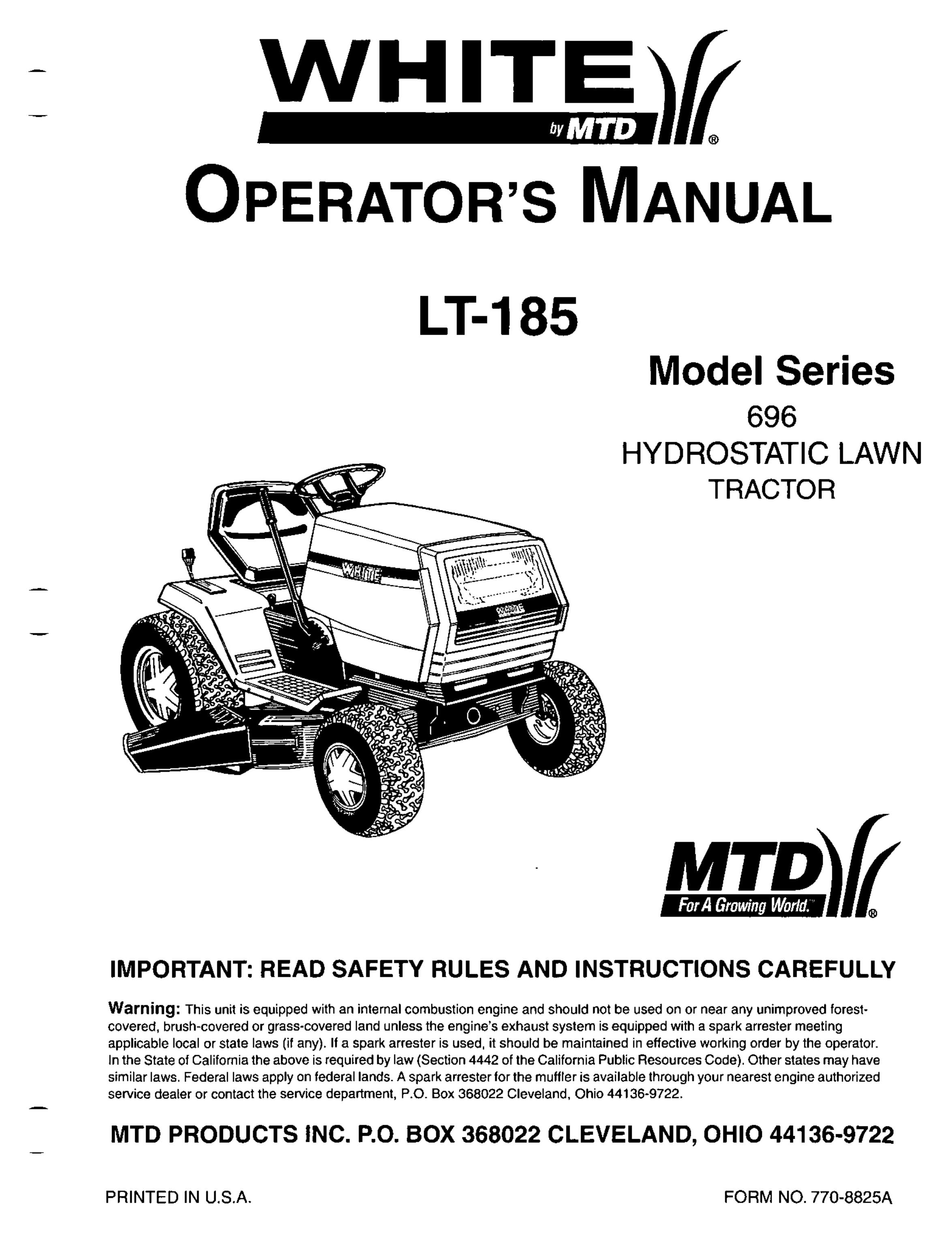 White 696 Lawn Mower User Manual