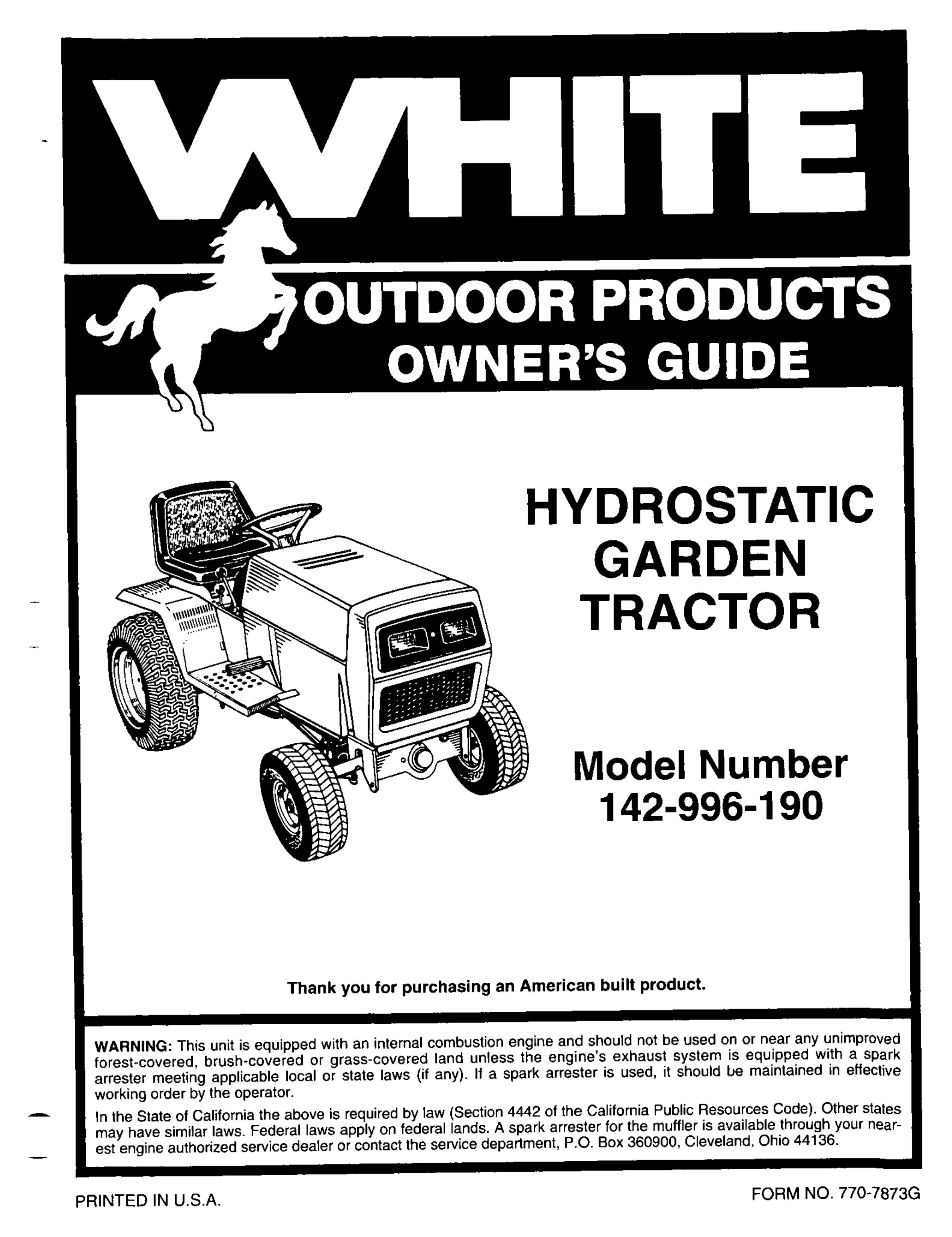 White Outdoor 142-996-190 Lawn Mower User Manual
