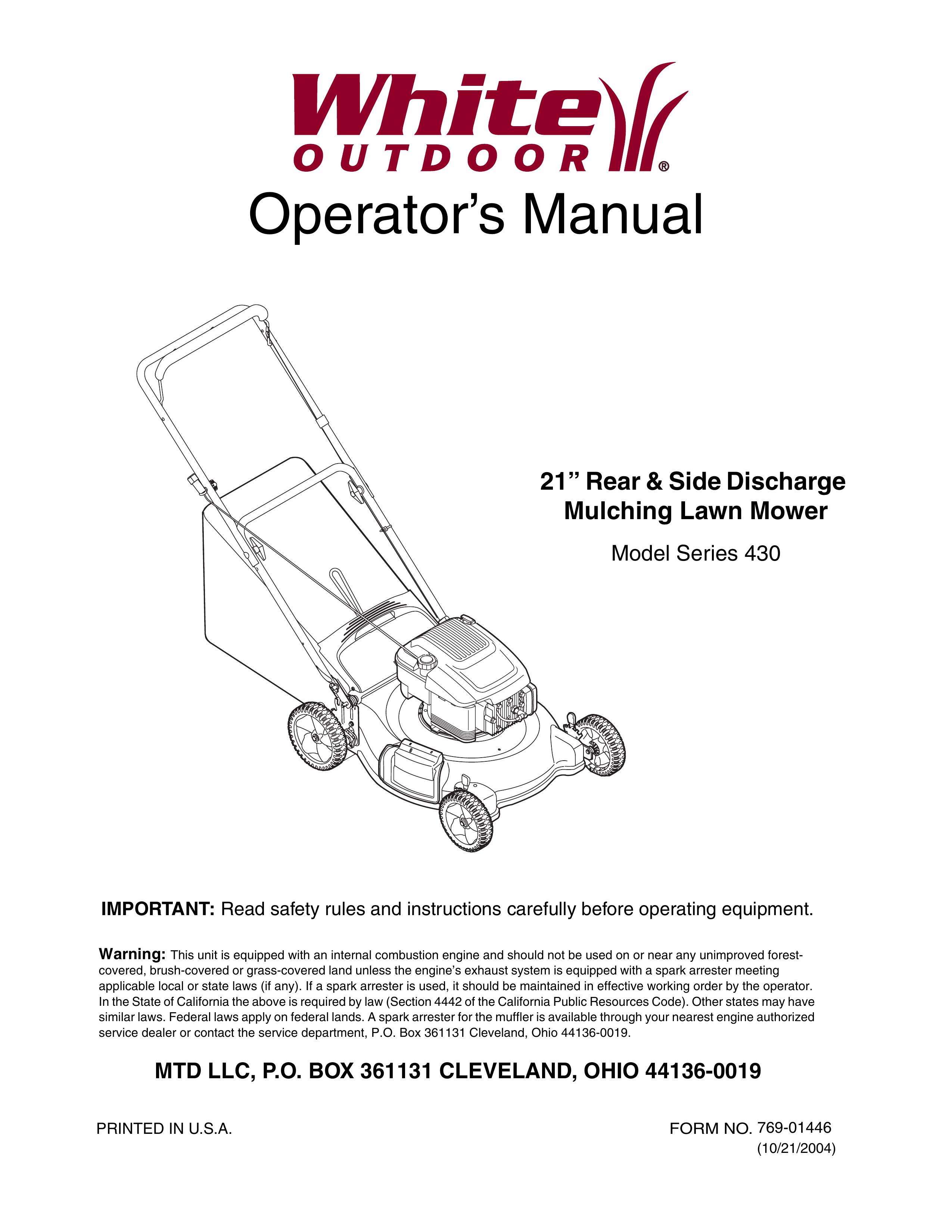 White Outdoor 430 Lawn Mower User Manual