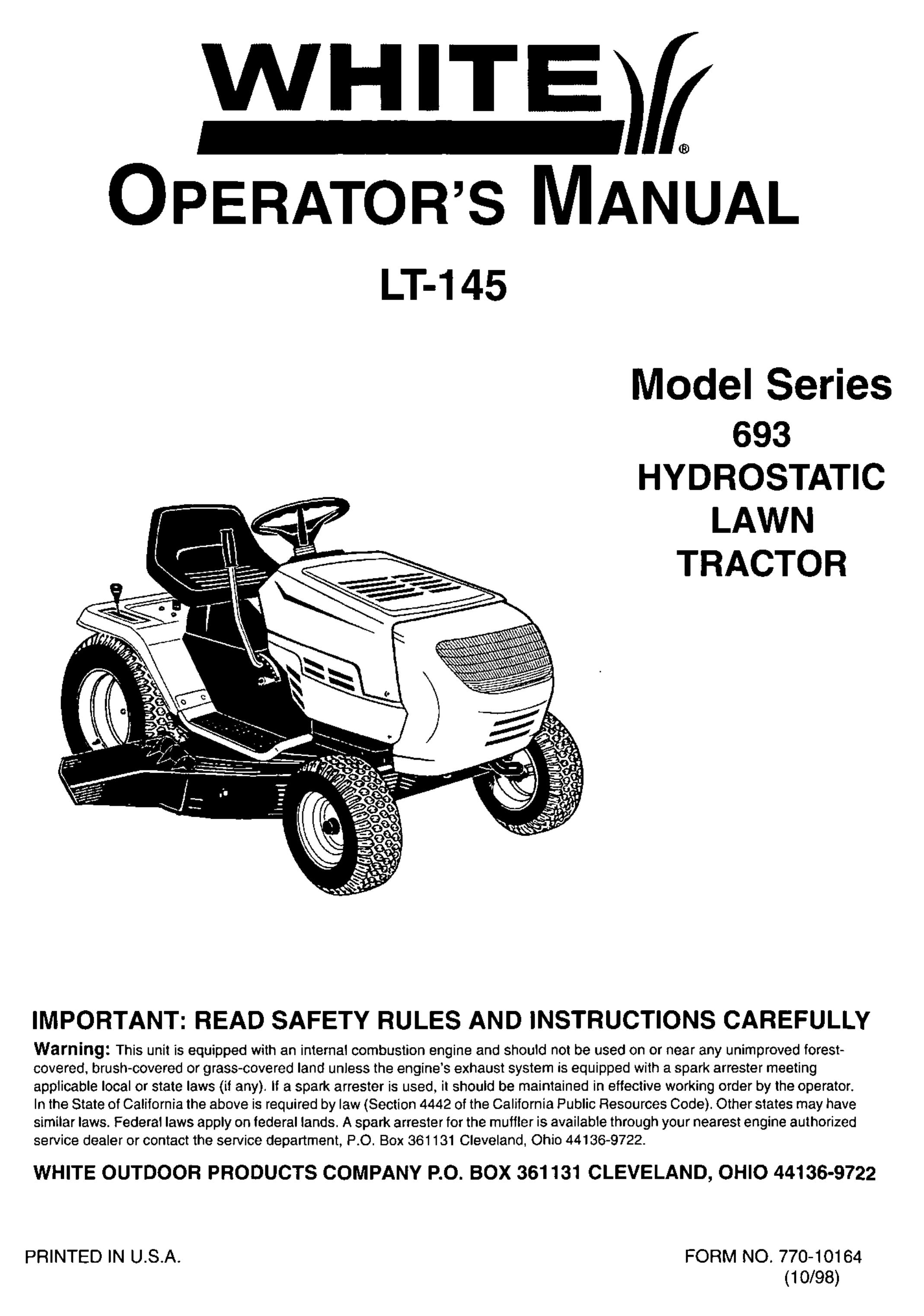White Outdoor 693 Lawn Mower User Manual