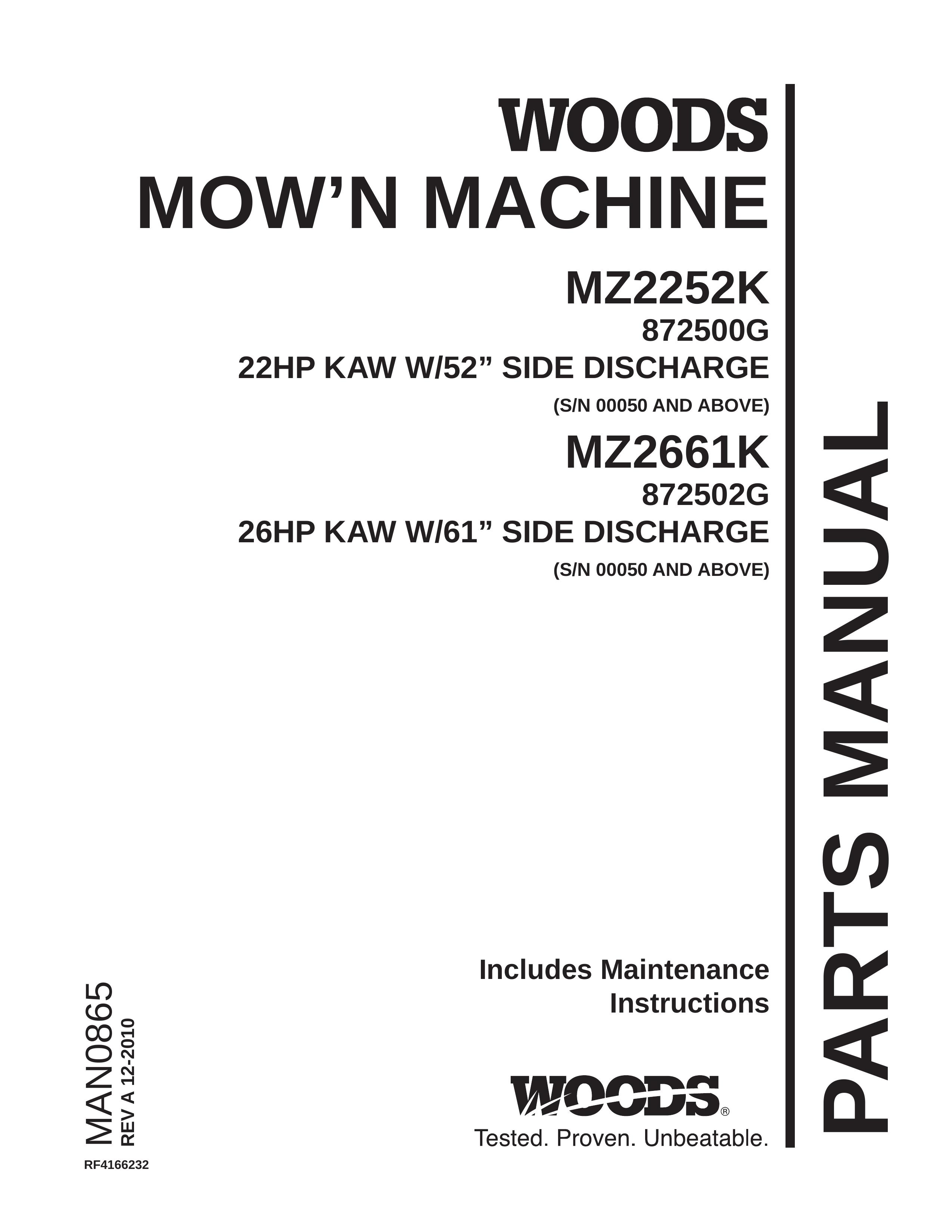 Woods Equipment 872502G Lawn Mower User Manual