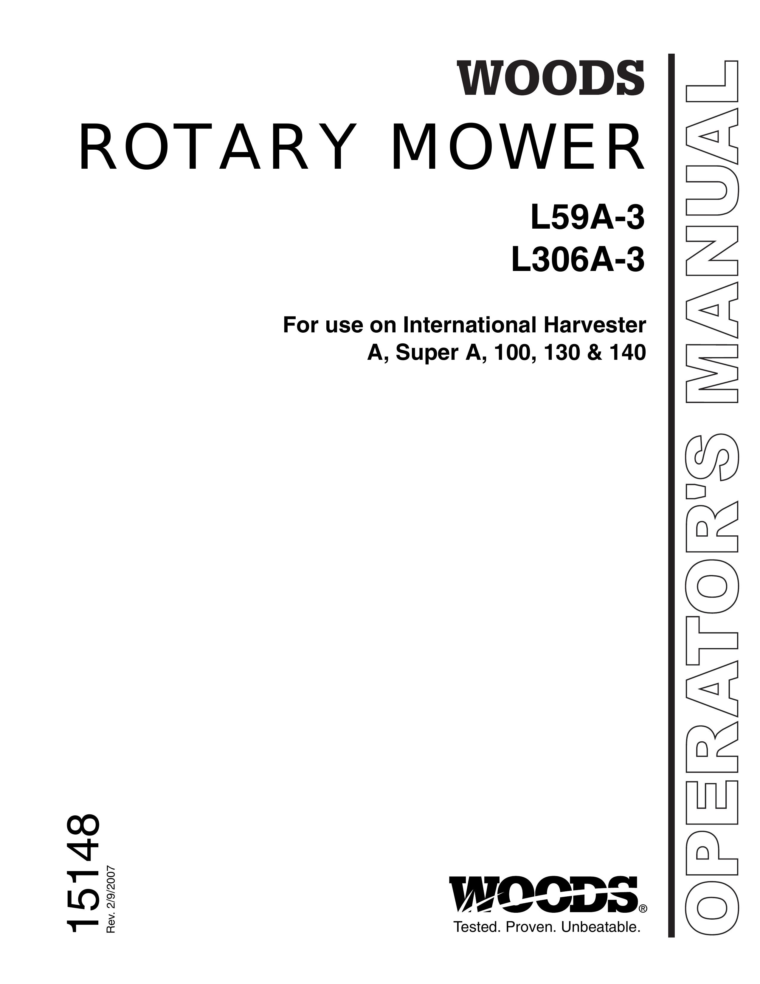 Woods Equipment L306A-3 Lawn Mower User Manual