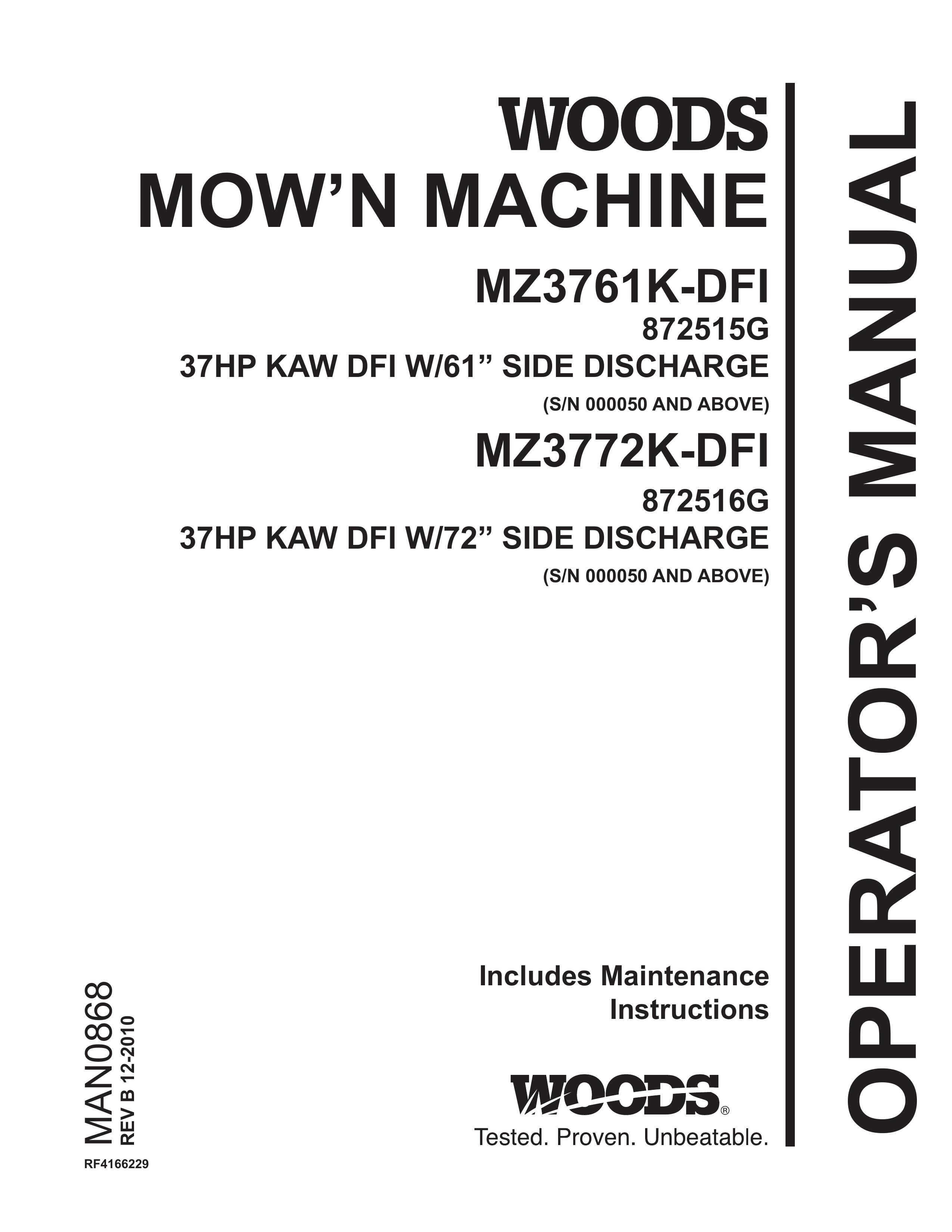 Woods Equipment MZ3761K-DFI Lawn Mower User Manual