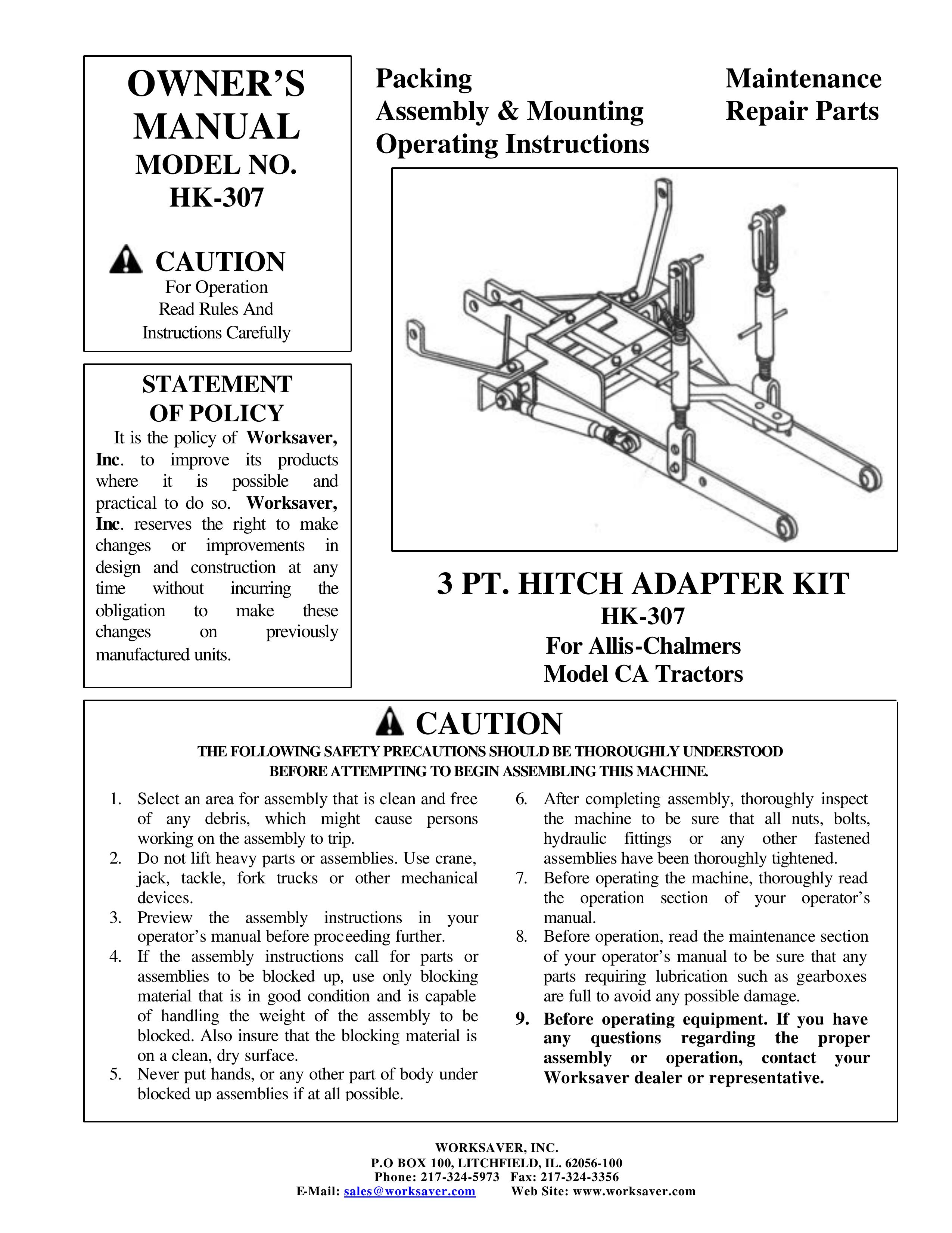 Worksaver HK-307 Lawn Mower User Manual