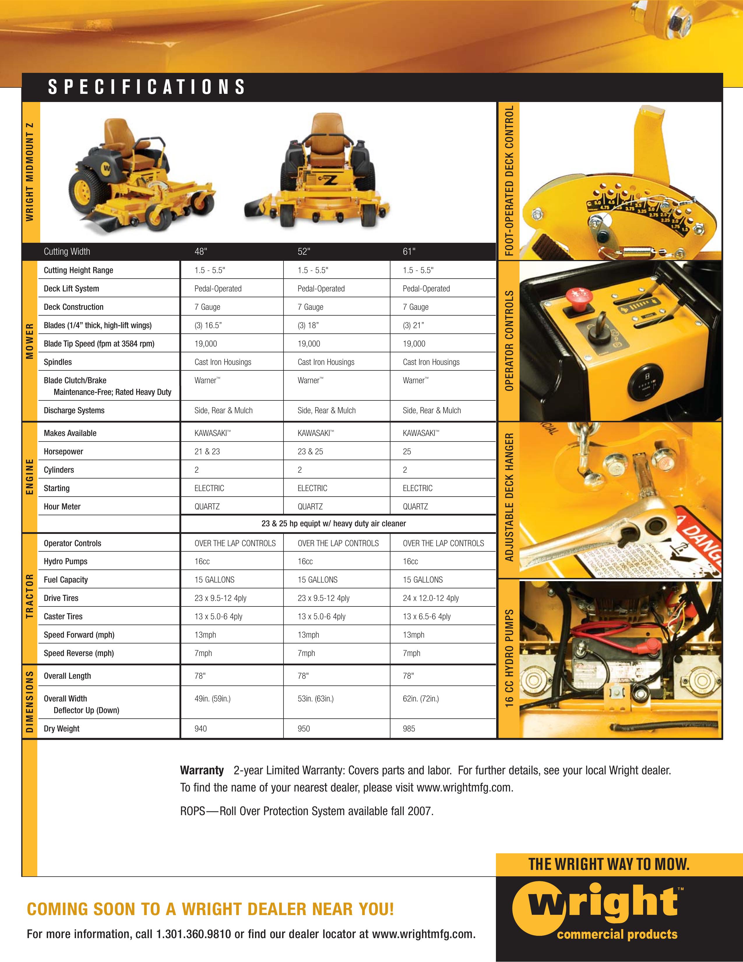 Wright Manufacturing Wright Midmount Z Lawn Mower User Manual