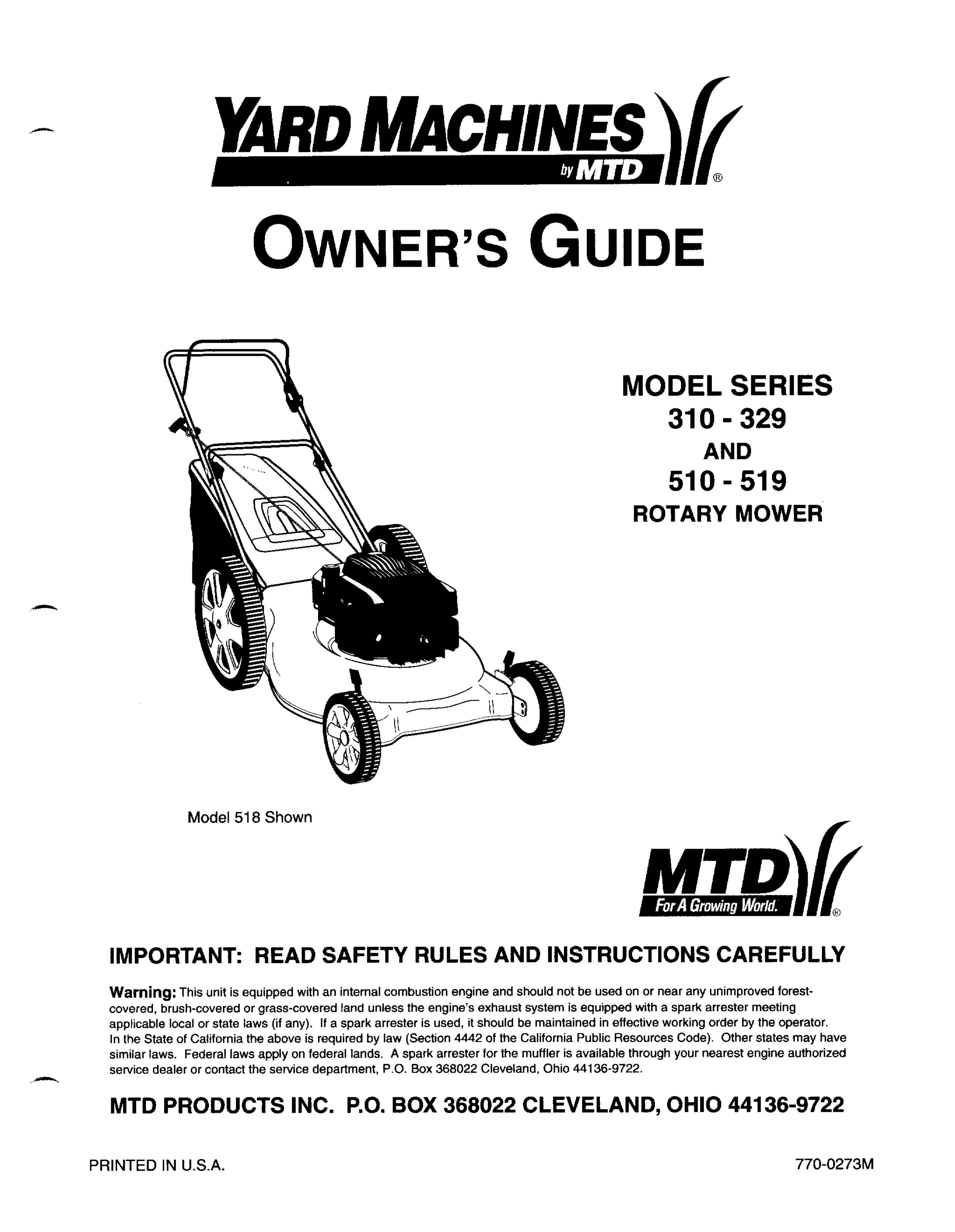 Yard Machines 510-519 Lawn Mower User Manual