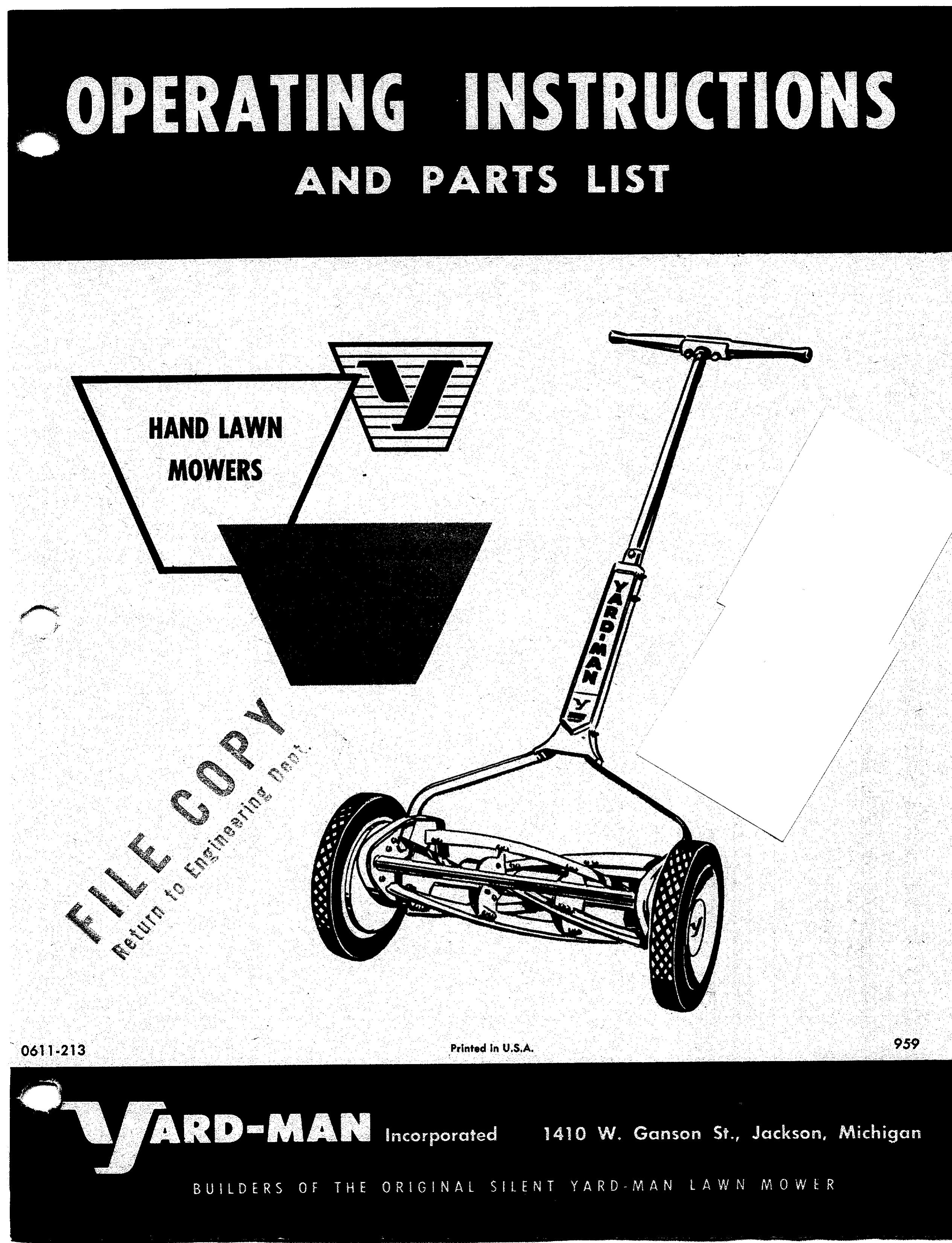 Yard-Man 0611-213 Lawn Mower User Manual
