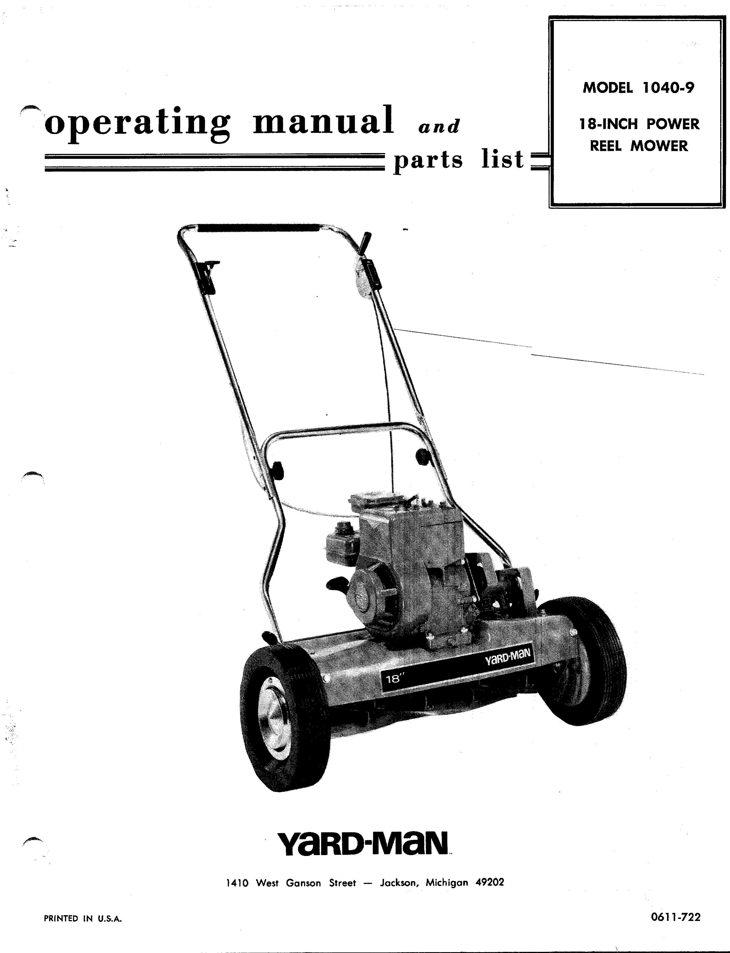 Yard-Man 1040-9 Lawn Mower User Manual