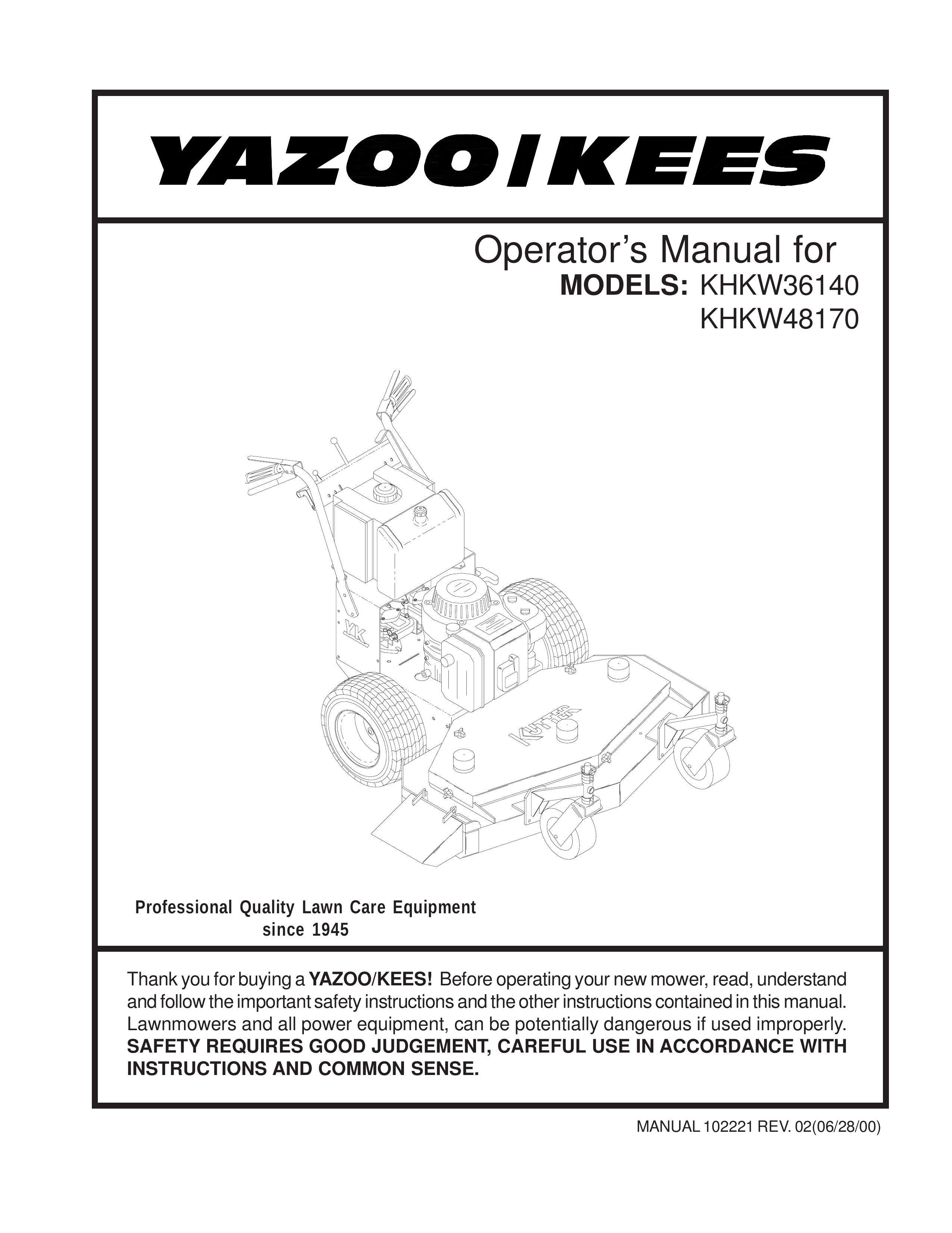 Yazoo/Kees KHKW36140, KHKW48170 Lawn Mower User Manual